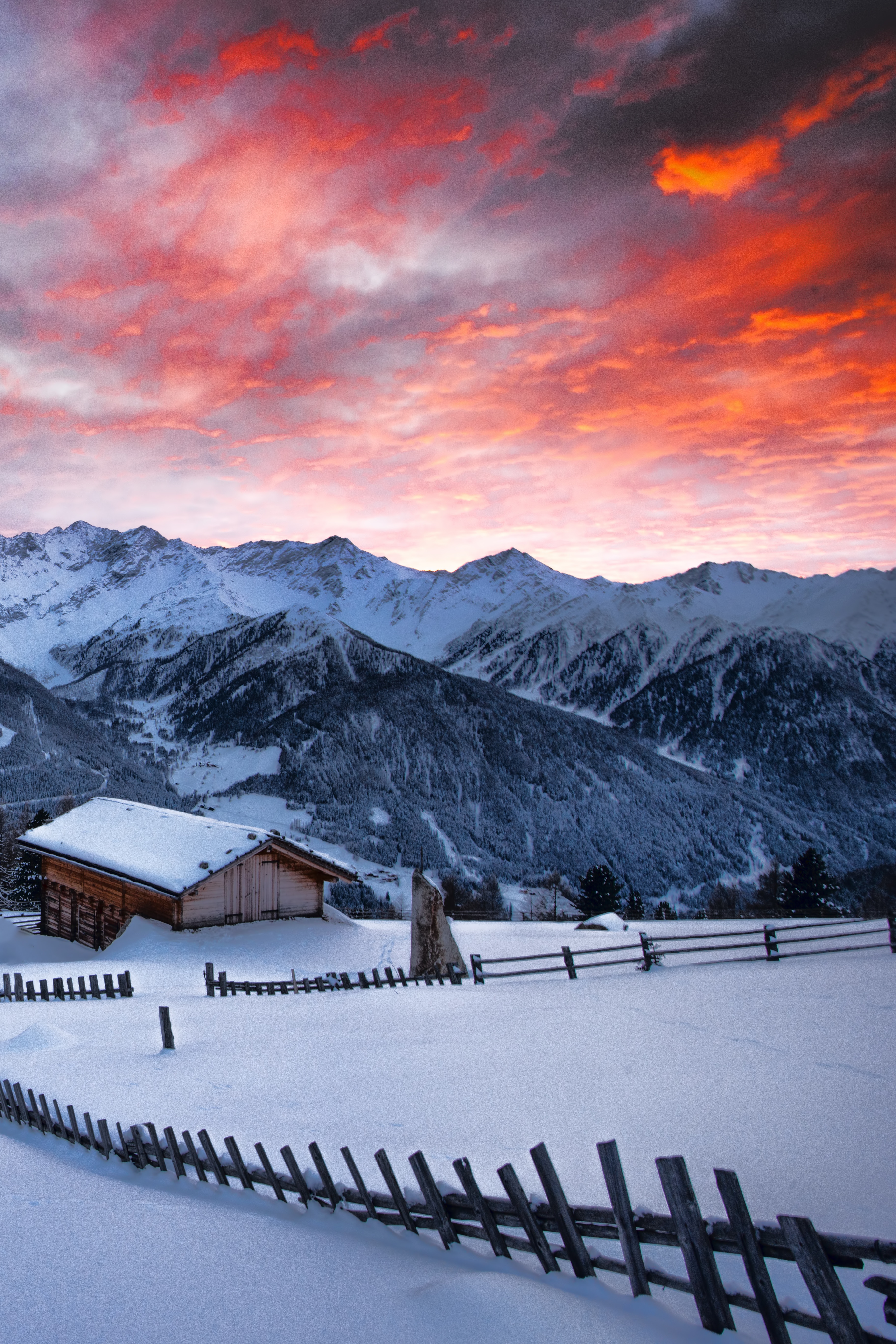 Wallpapers winter mountains dawn on the desktop