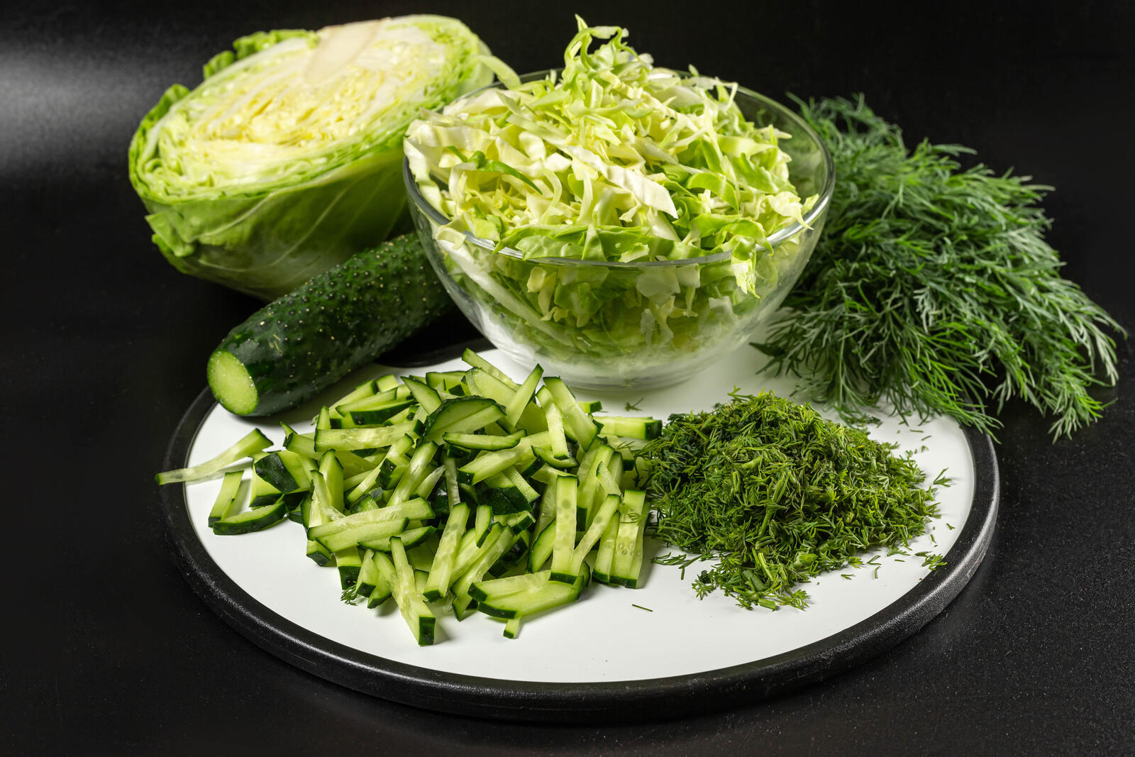 Wallpapers food cabbage cucumbers on the desktop