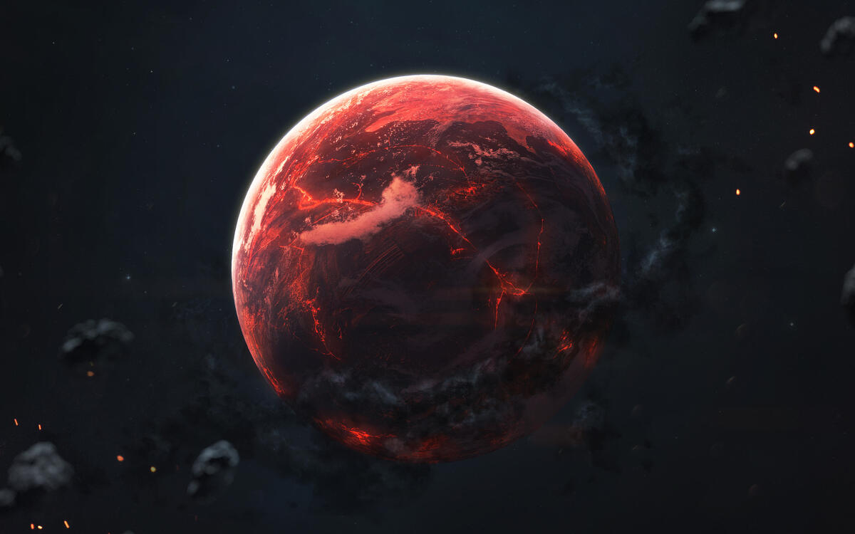 Красная космическая планета