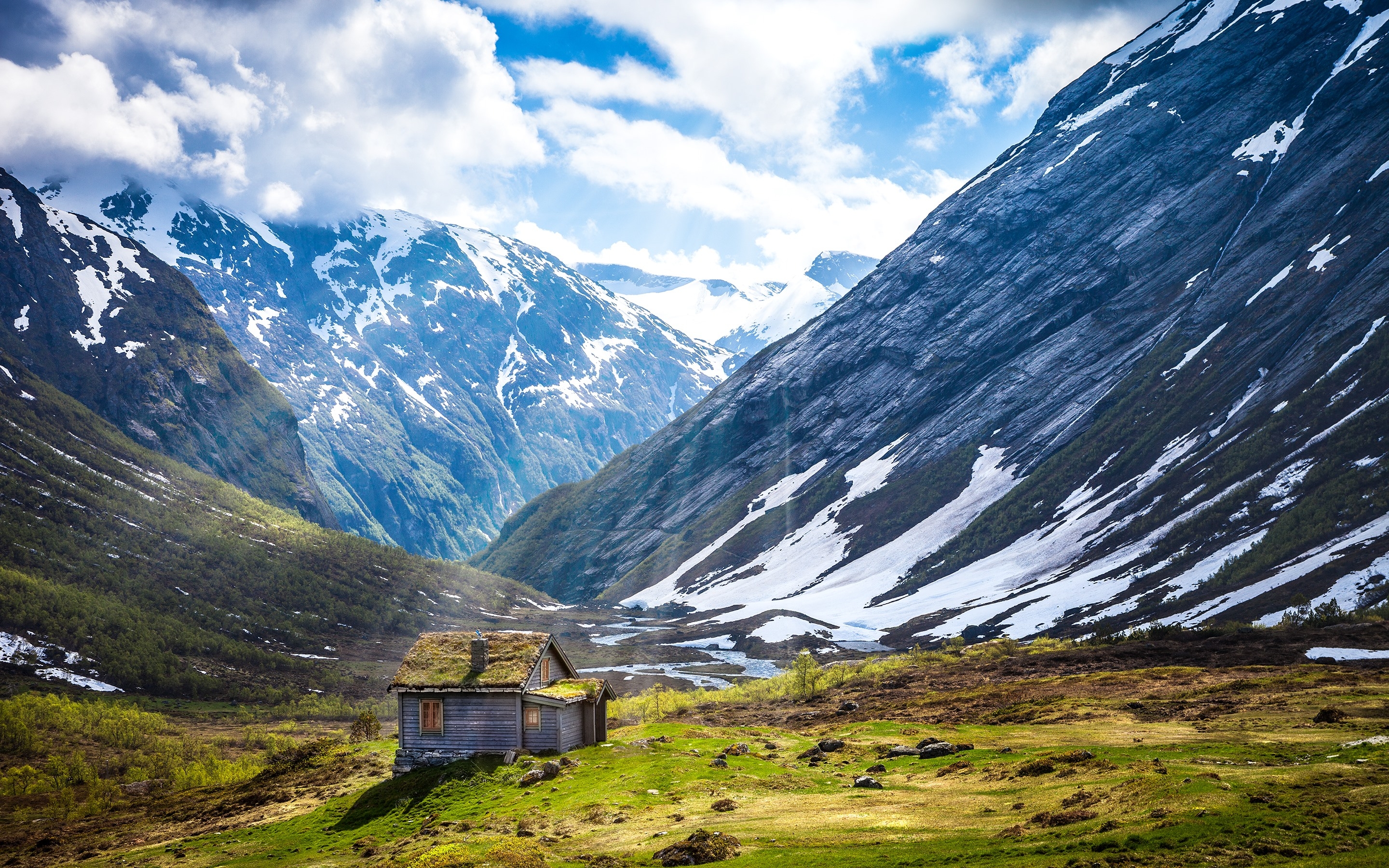 Wallpapers Norway hut mountains on the desktop