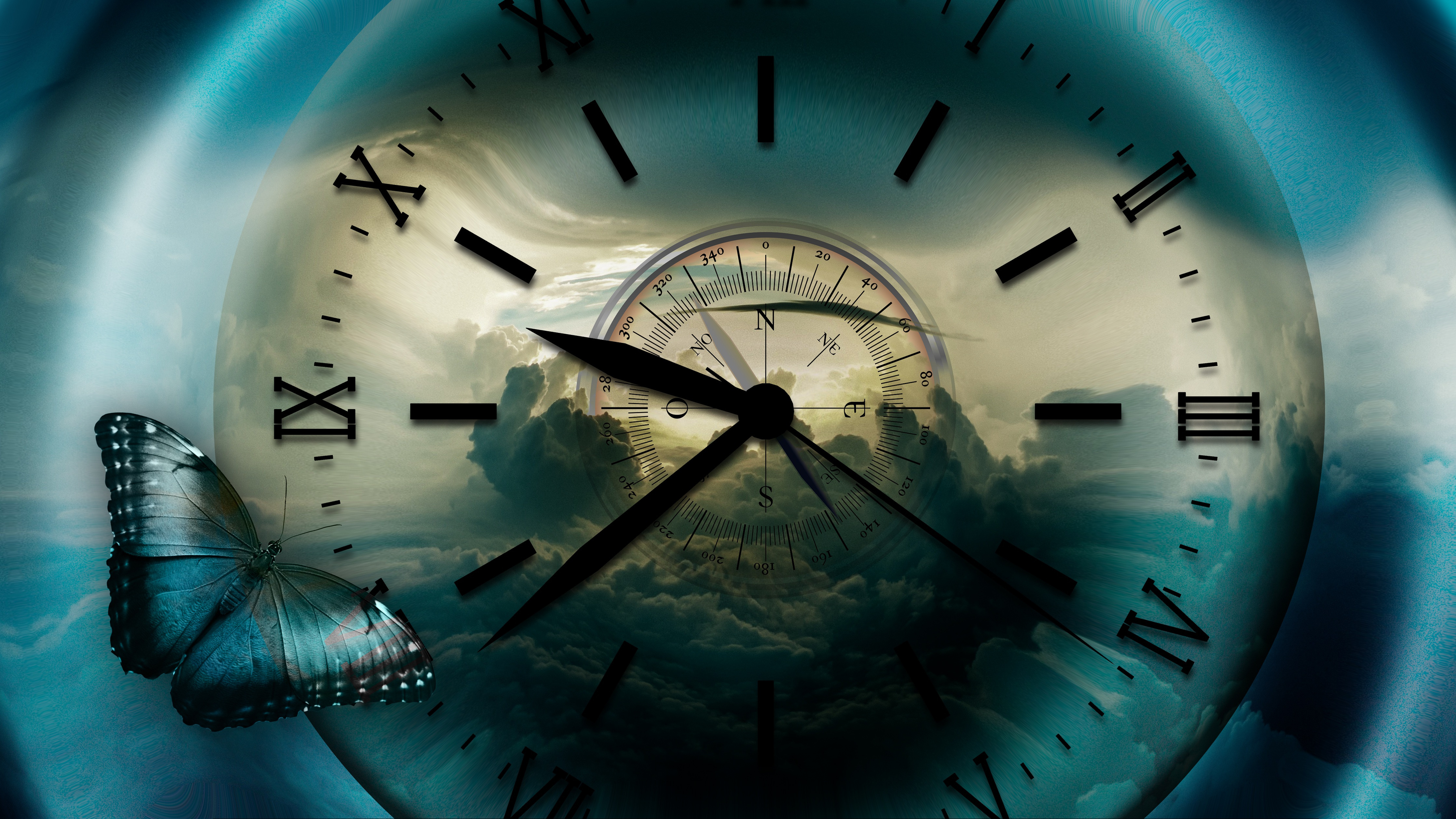 Бесплатное фото Красивая картинка с изображением циферблата часов