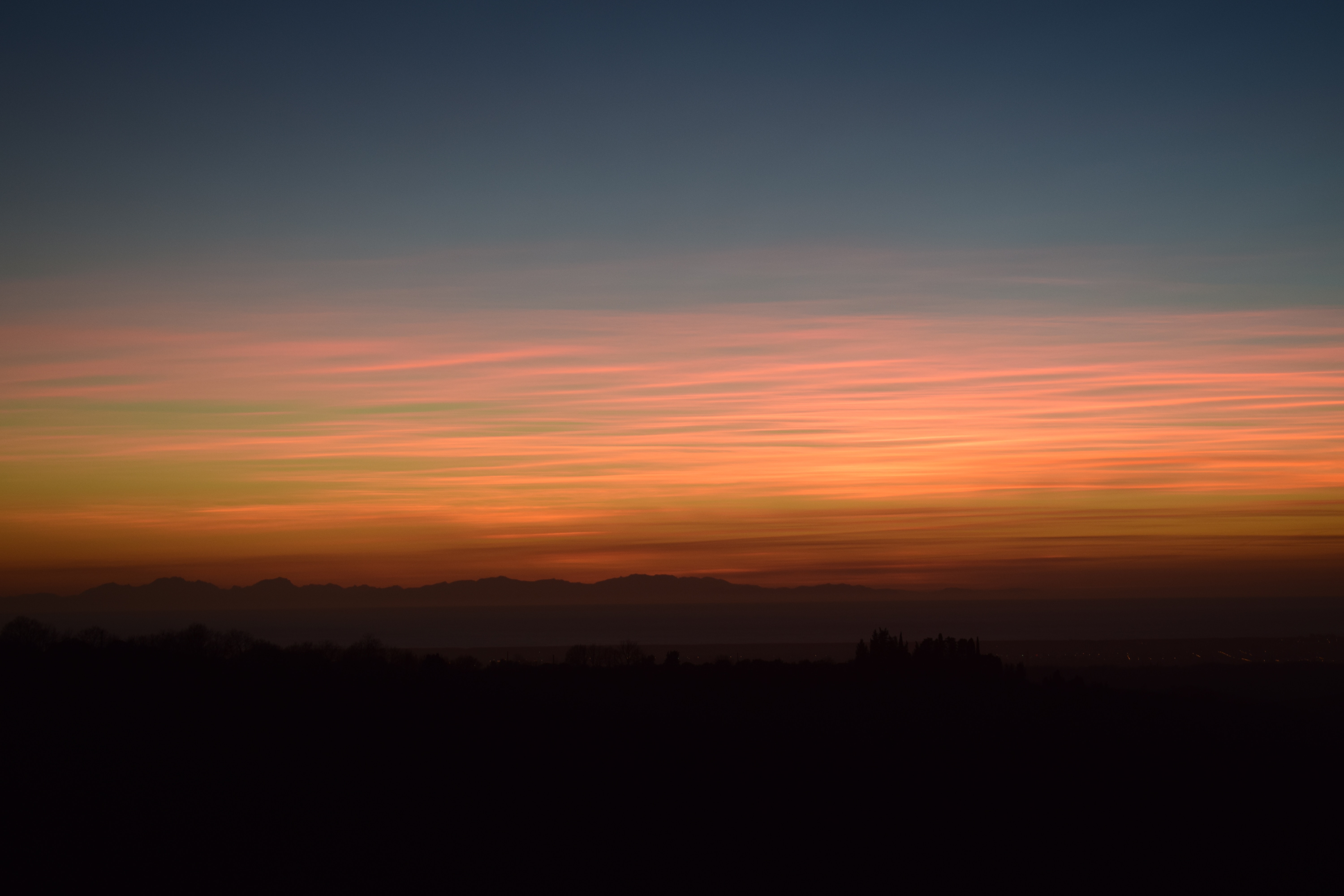 Бесплатное фото Потрясающий закат солнца