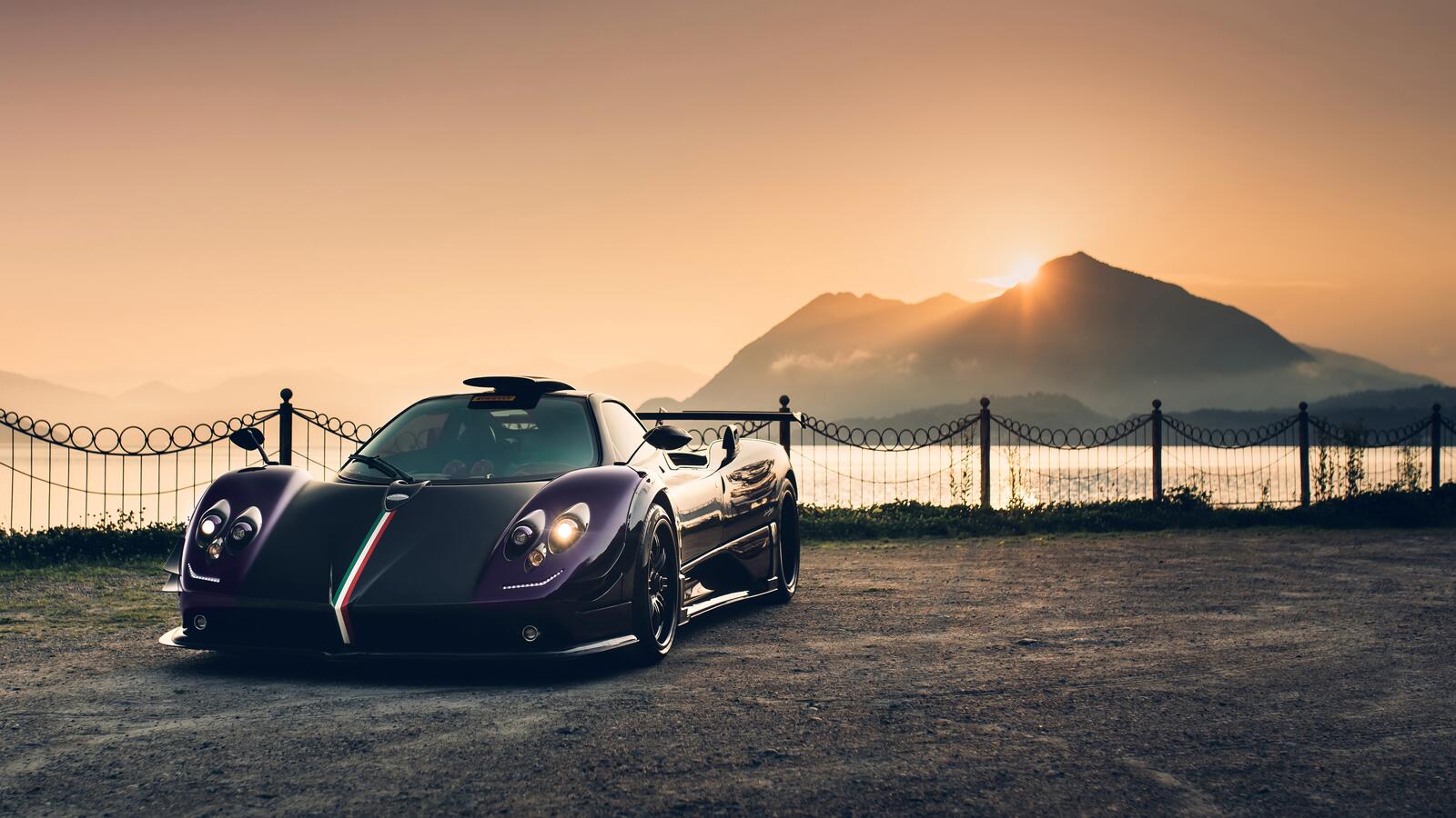 Wallpapers sunset supercars mountains on the desktop
