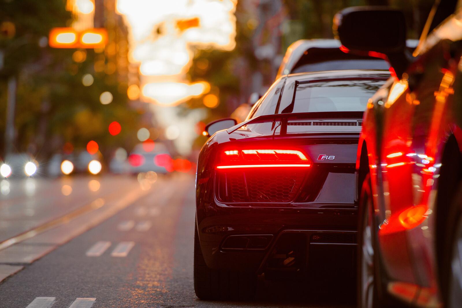 Wallpapers view from behind Audi R8 Headlight boke on the desktop