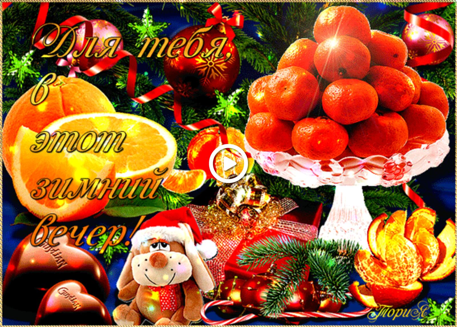 A postcard on the subject of good winter evening cards have a nice winter evening drinks for free