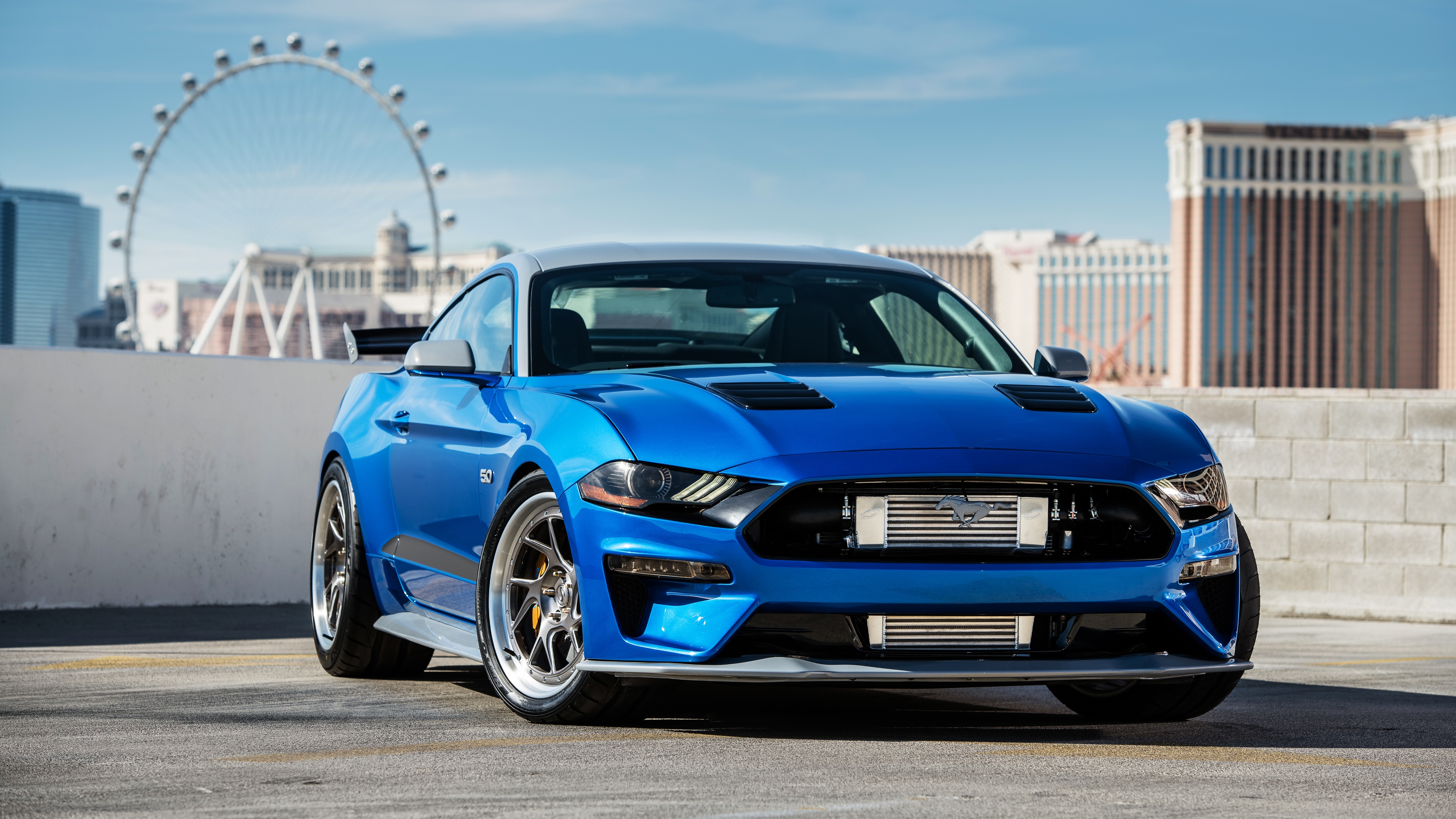 Blue ford mustang gt