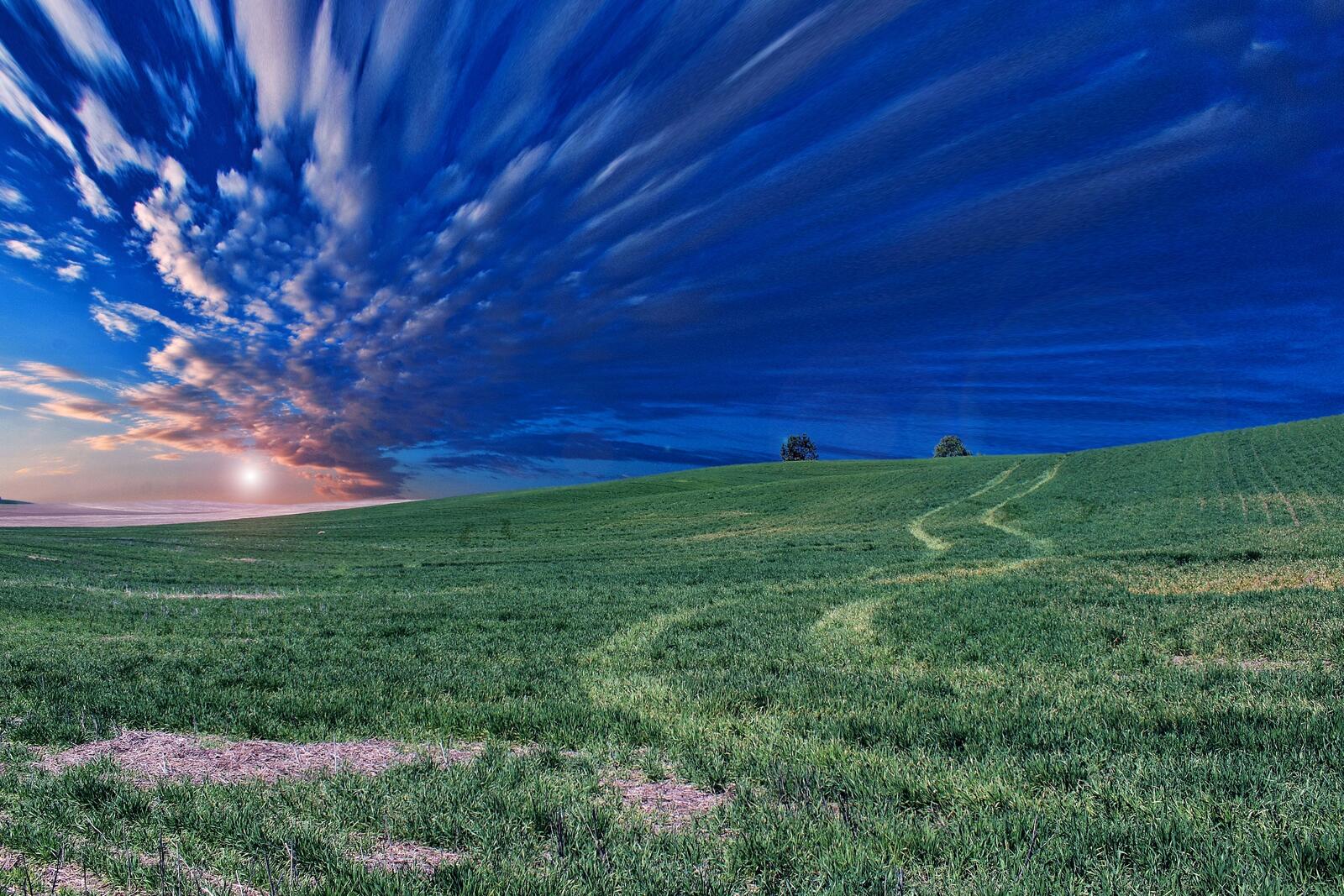 Wallpapers clouds field evening on the desktop