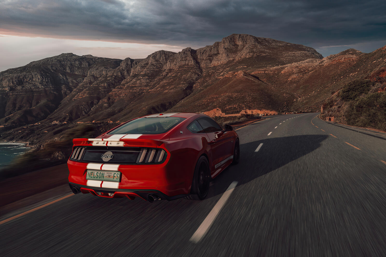 Wallpapers cars Ford Mustang in move on the desktop