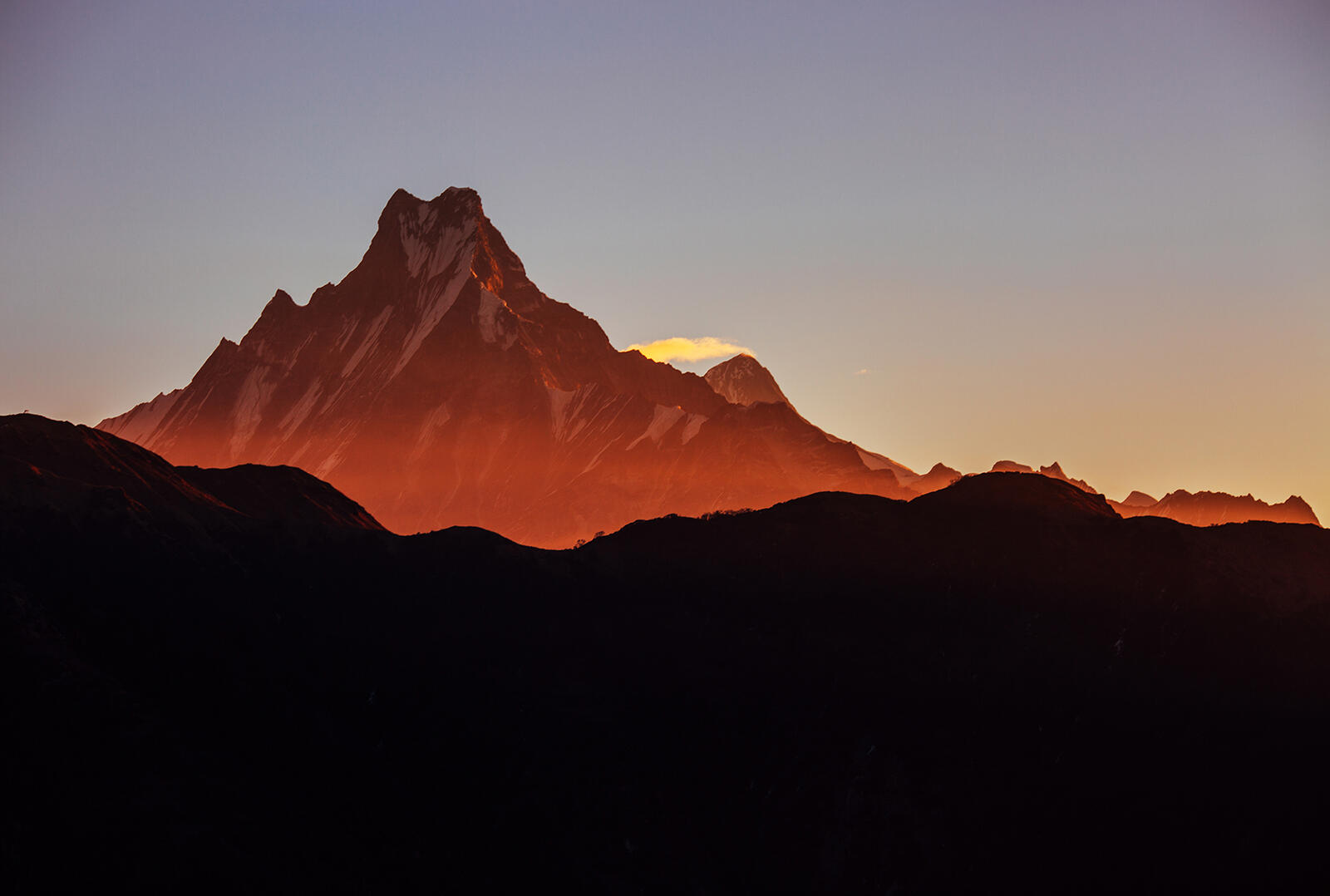 Обои горы Непал вечерний день на рабочий стол