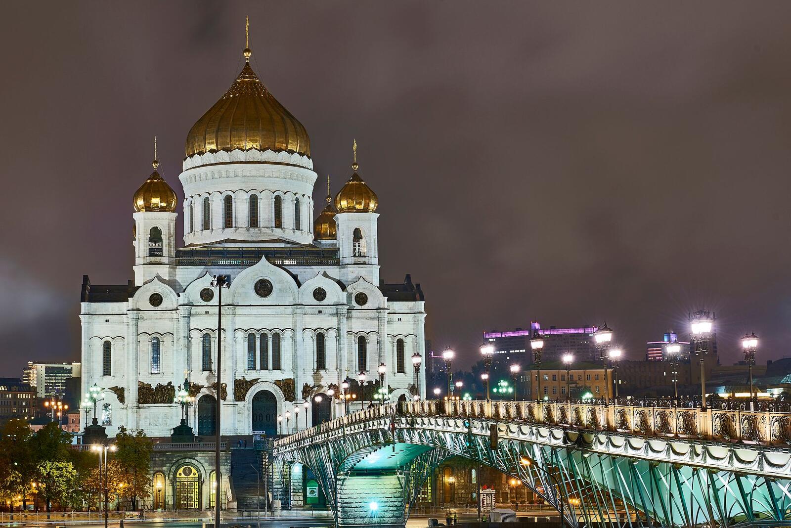 Wallpapers Russian Moscow night on the desktop