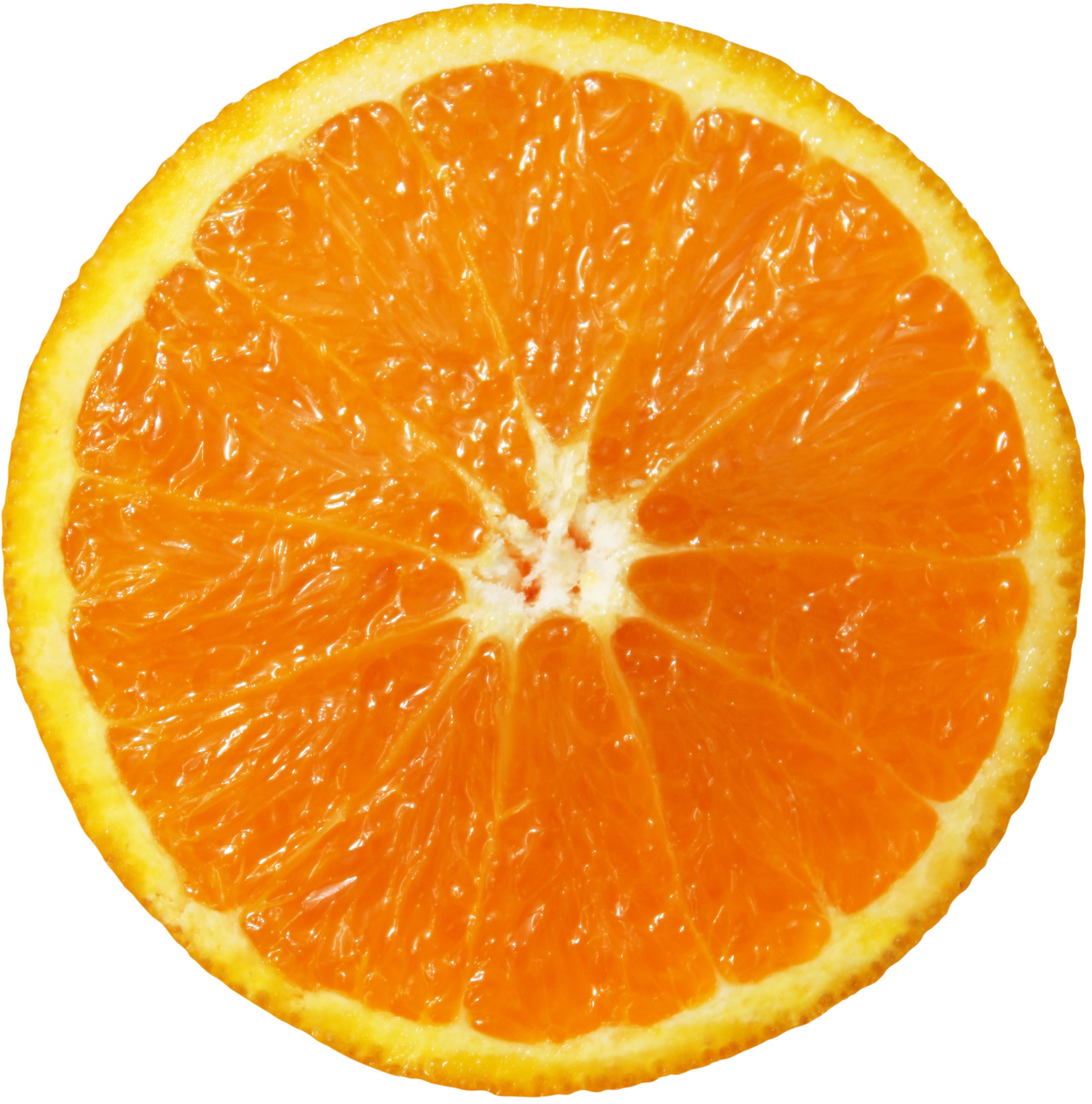 Долька оранжевого апельсина крупным планом