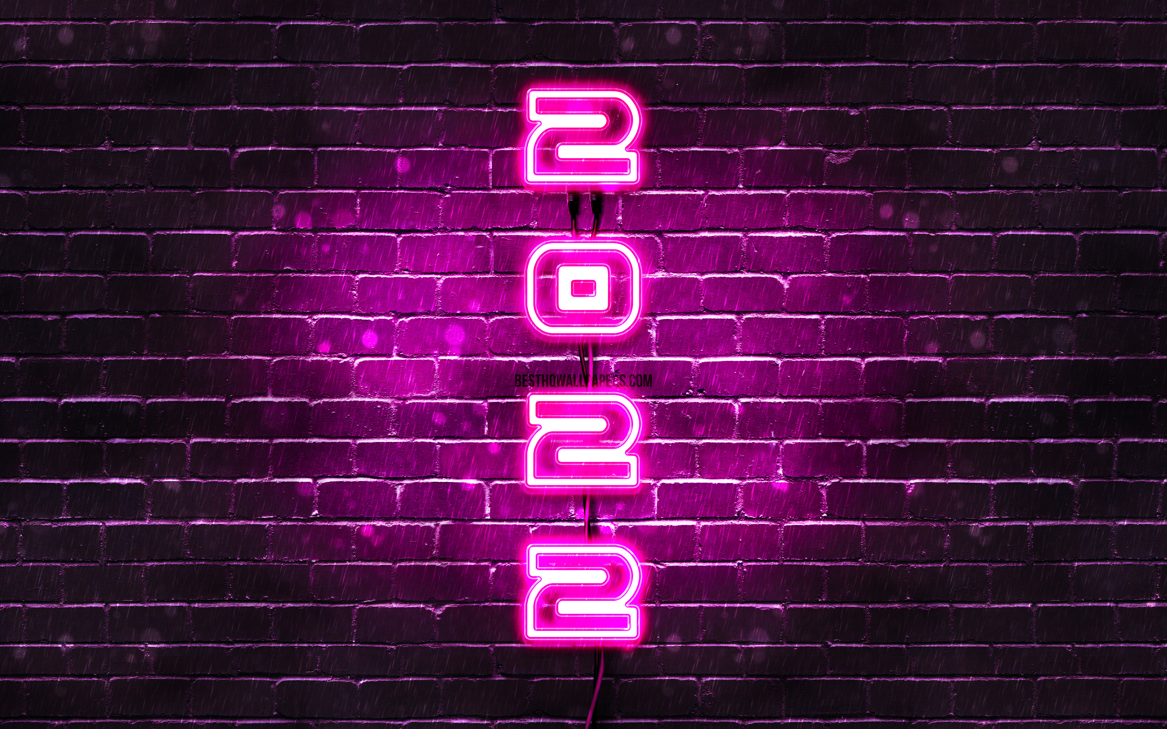 Wallpapers happy new year 2022 glowing numbers new year on the desktop
