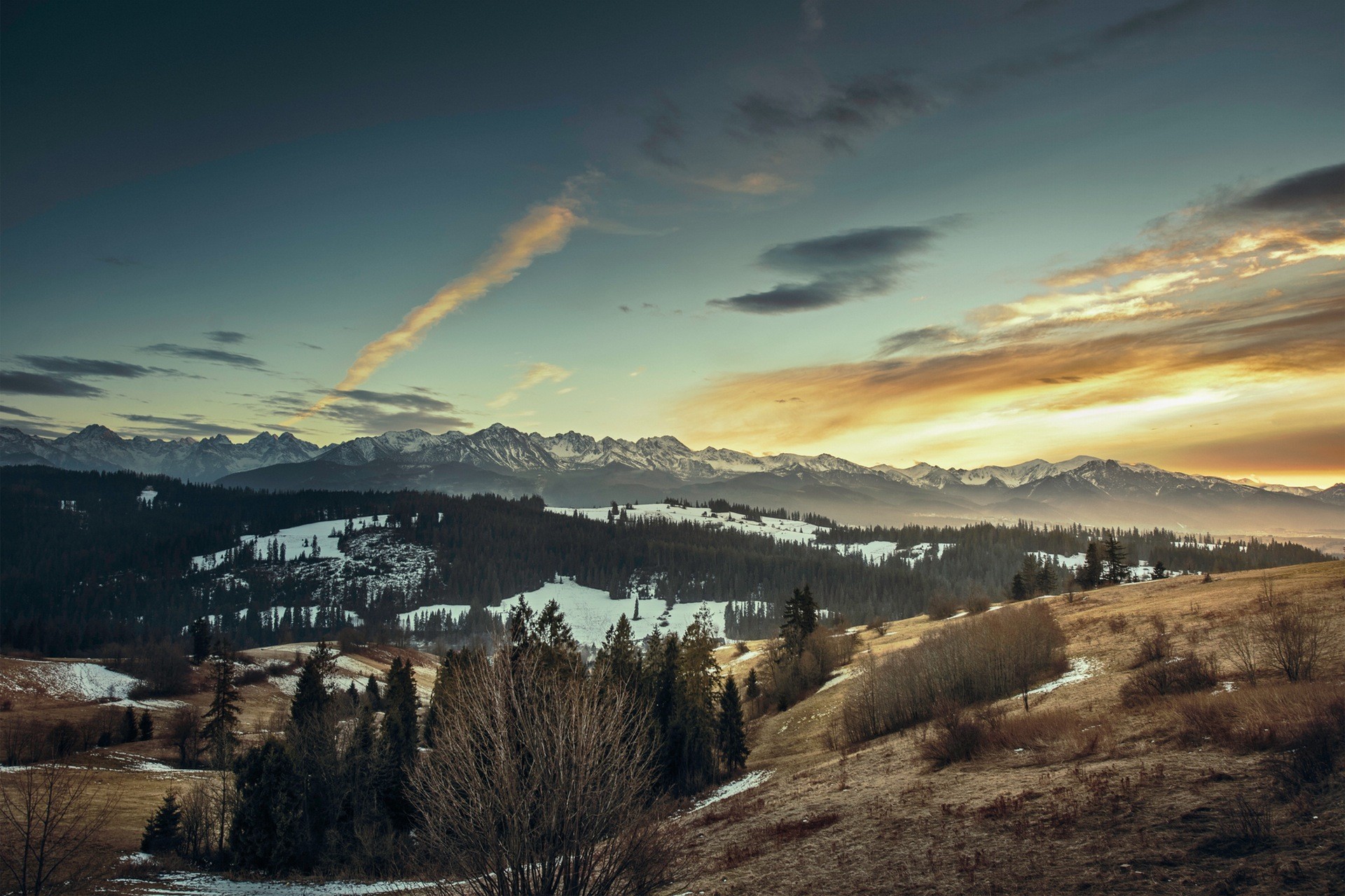 Фото бесплатно горы, восход солнца, холм