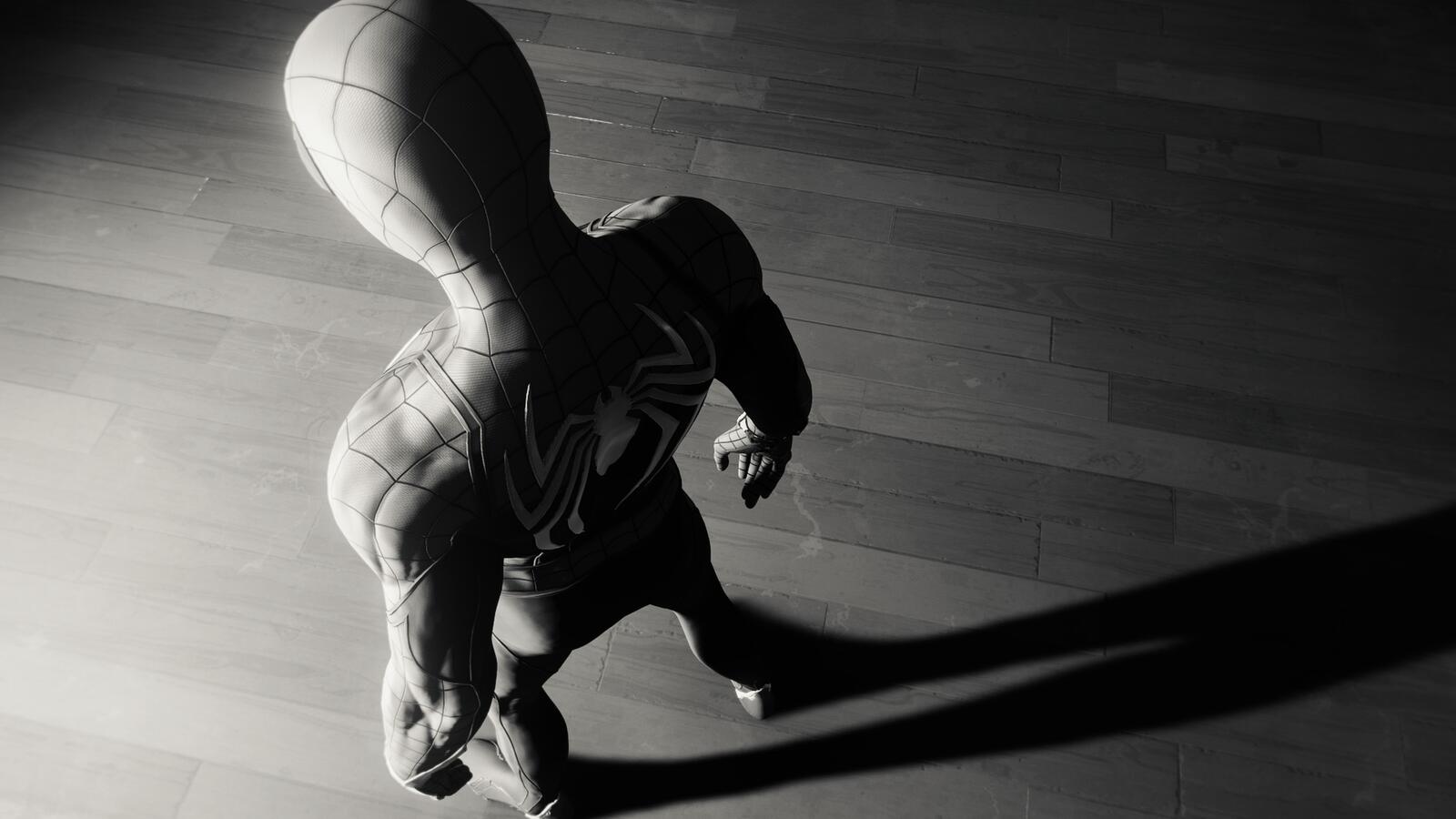 Обои Человек-паук PS4 человек-паук монохромный на рабочий стол