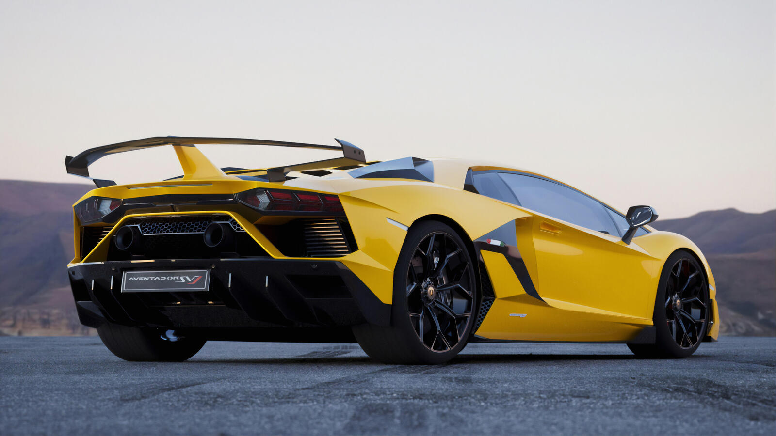 Wallpapers Lamborghini Aventador cars view from behind on the desktop
