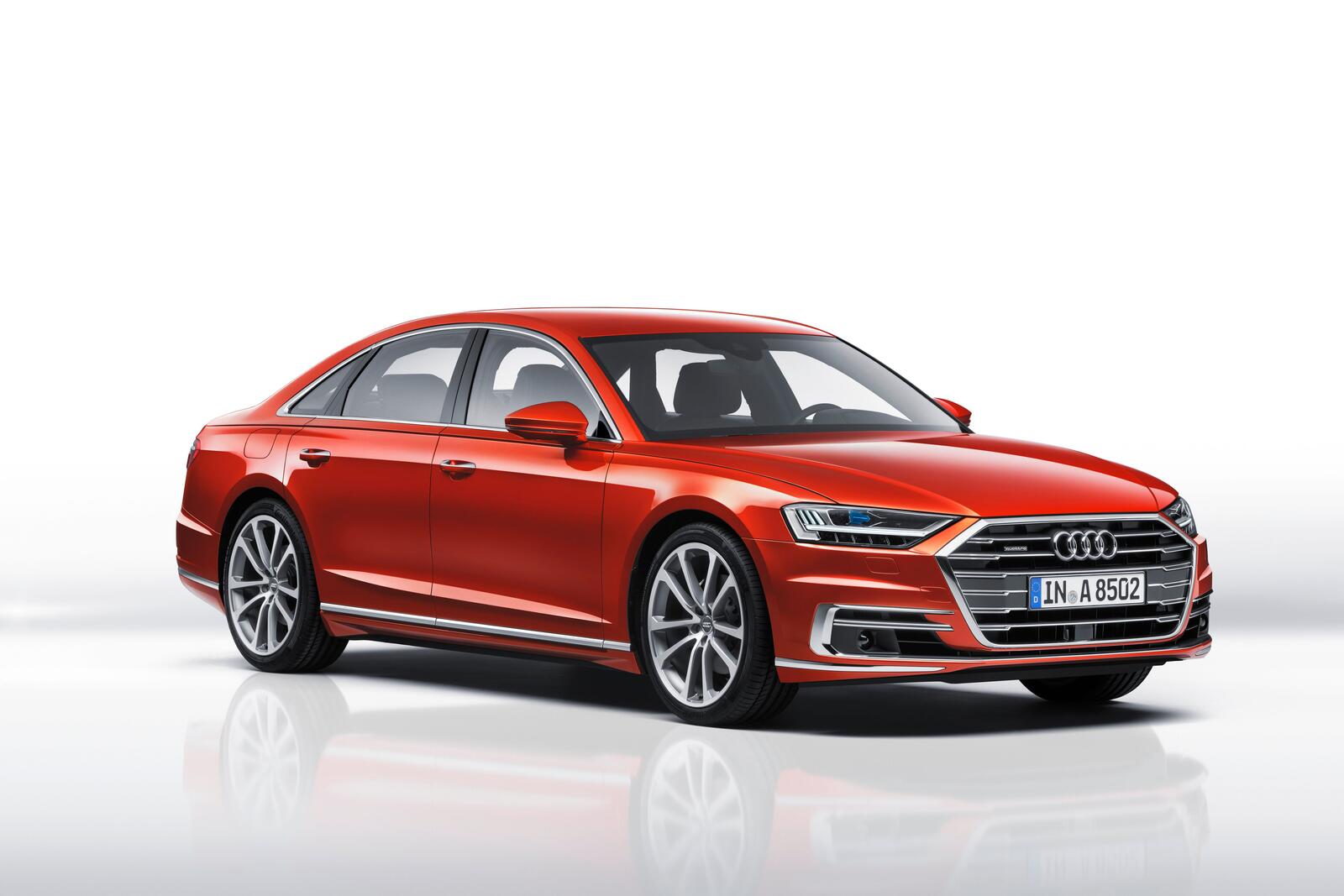 Wallpapers car red car Audi A8 on the desktop