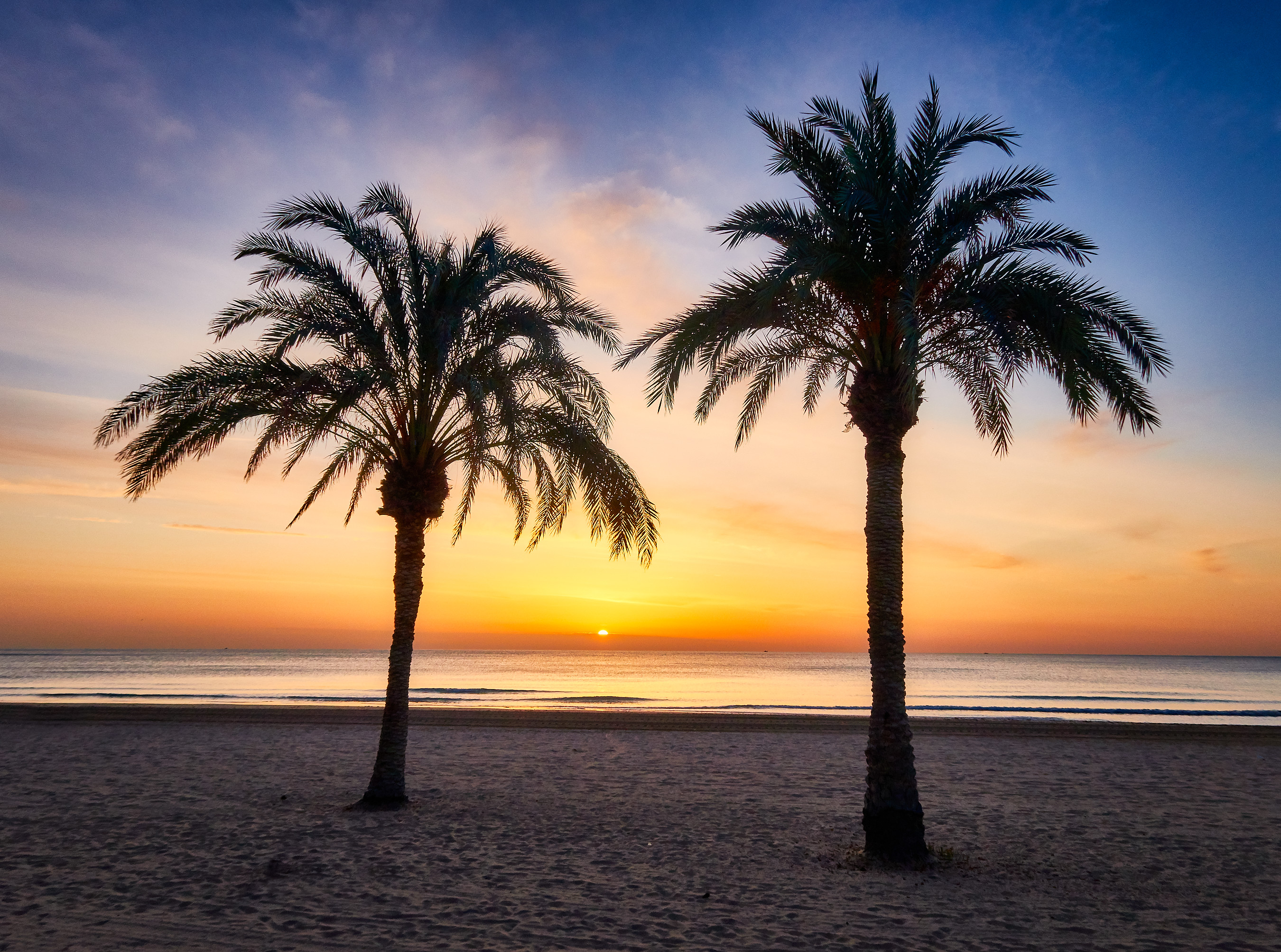 Wallpapers sunset Spain shore on the desktop