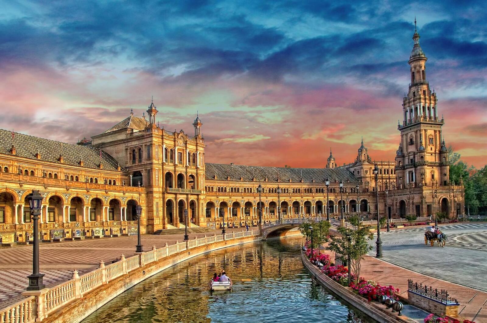 Wallpapers square of spain cityscape river on the desktop