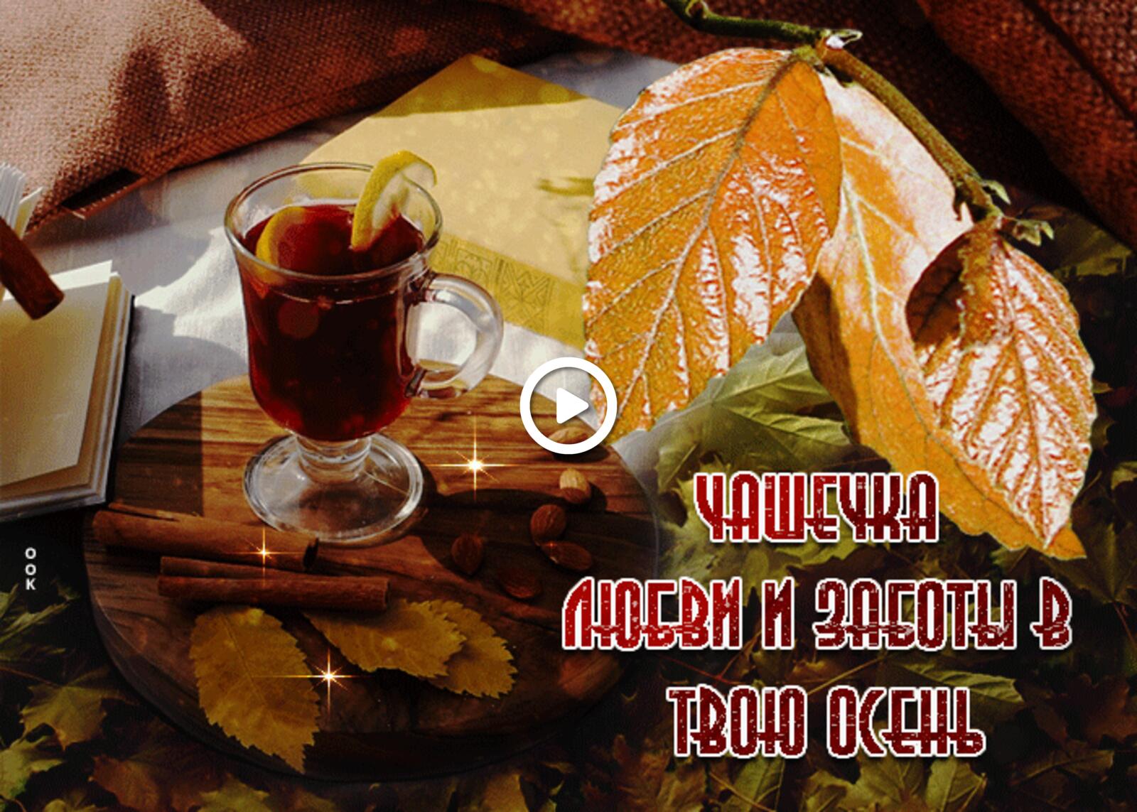 love and care in your fall tea autumn leaves