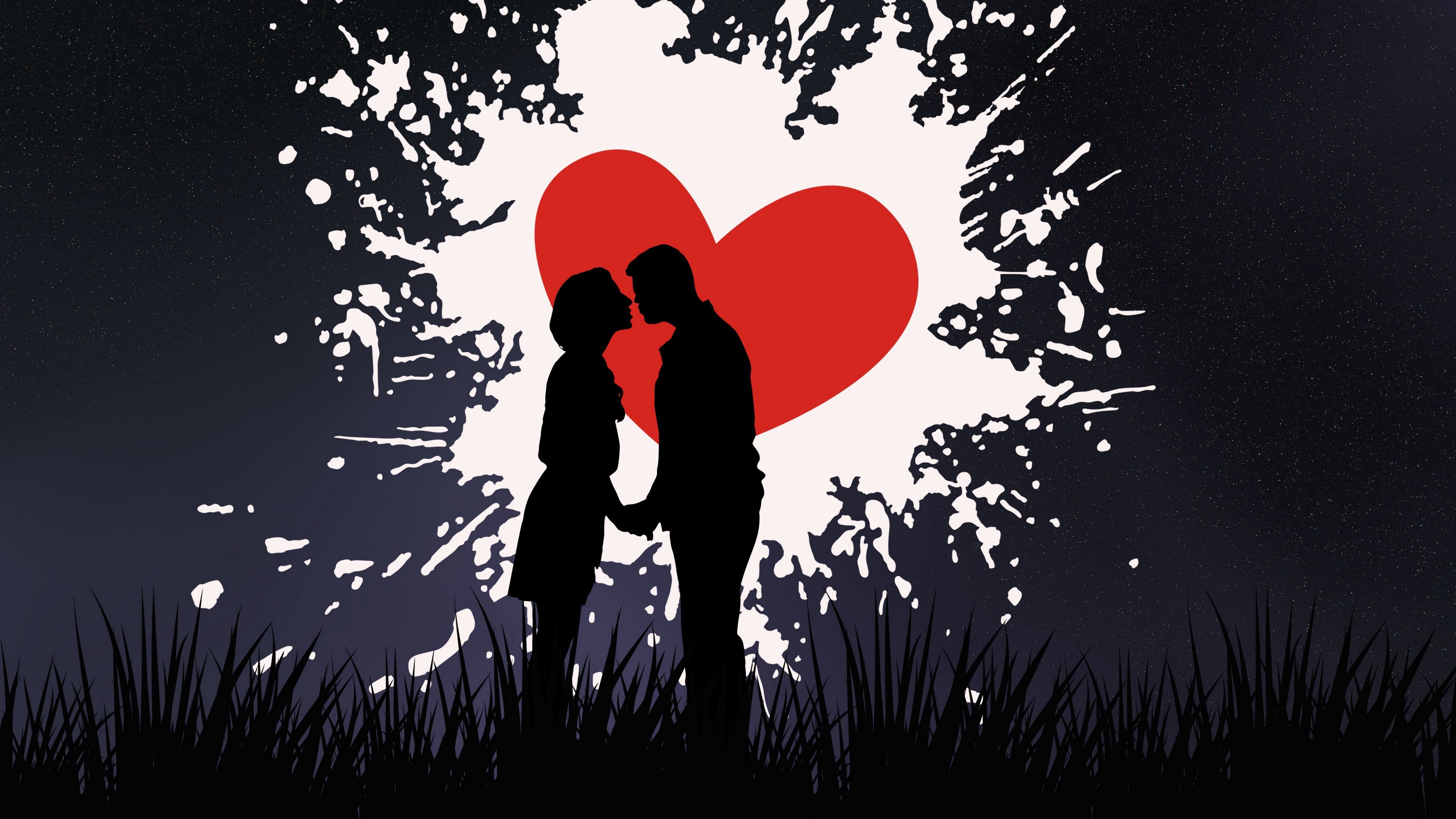 Photo free wallpaper couple silhouette, romance, cute