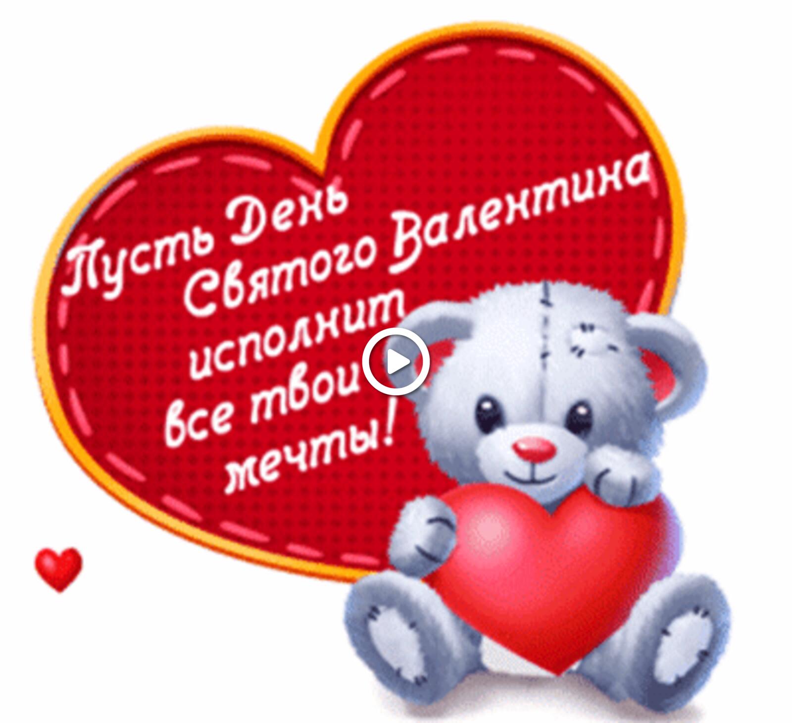 A postcard on the subject of valentine`s day with holidays bear for free