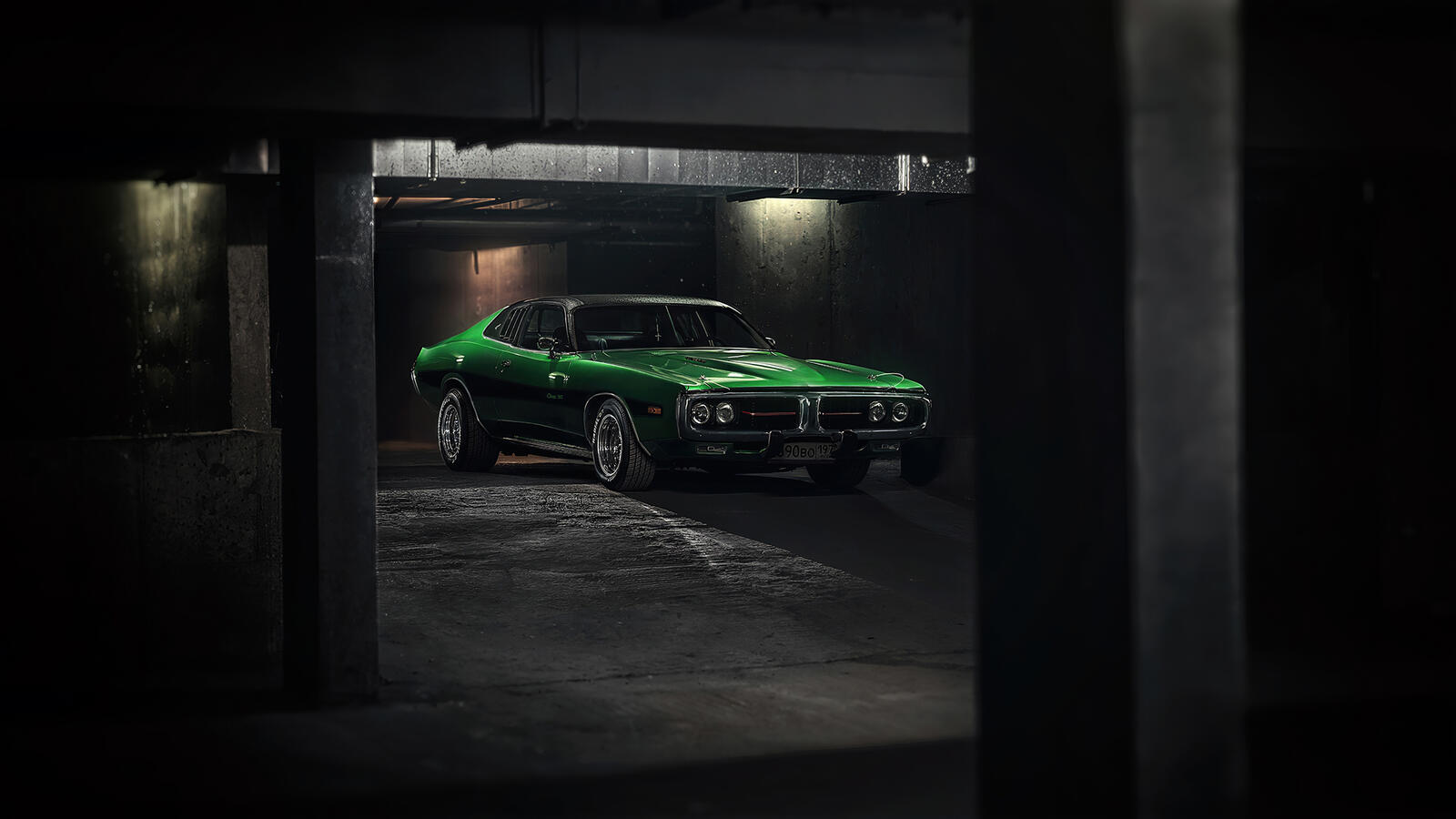 Wallpapers green car cars Dodge Charger on the desktop