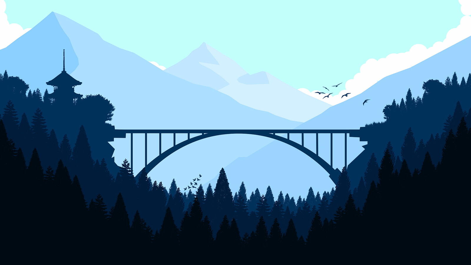 Бесплатное фото Мост в горах