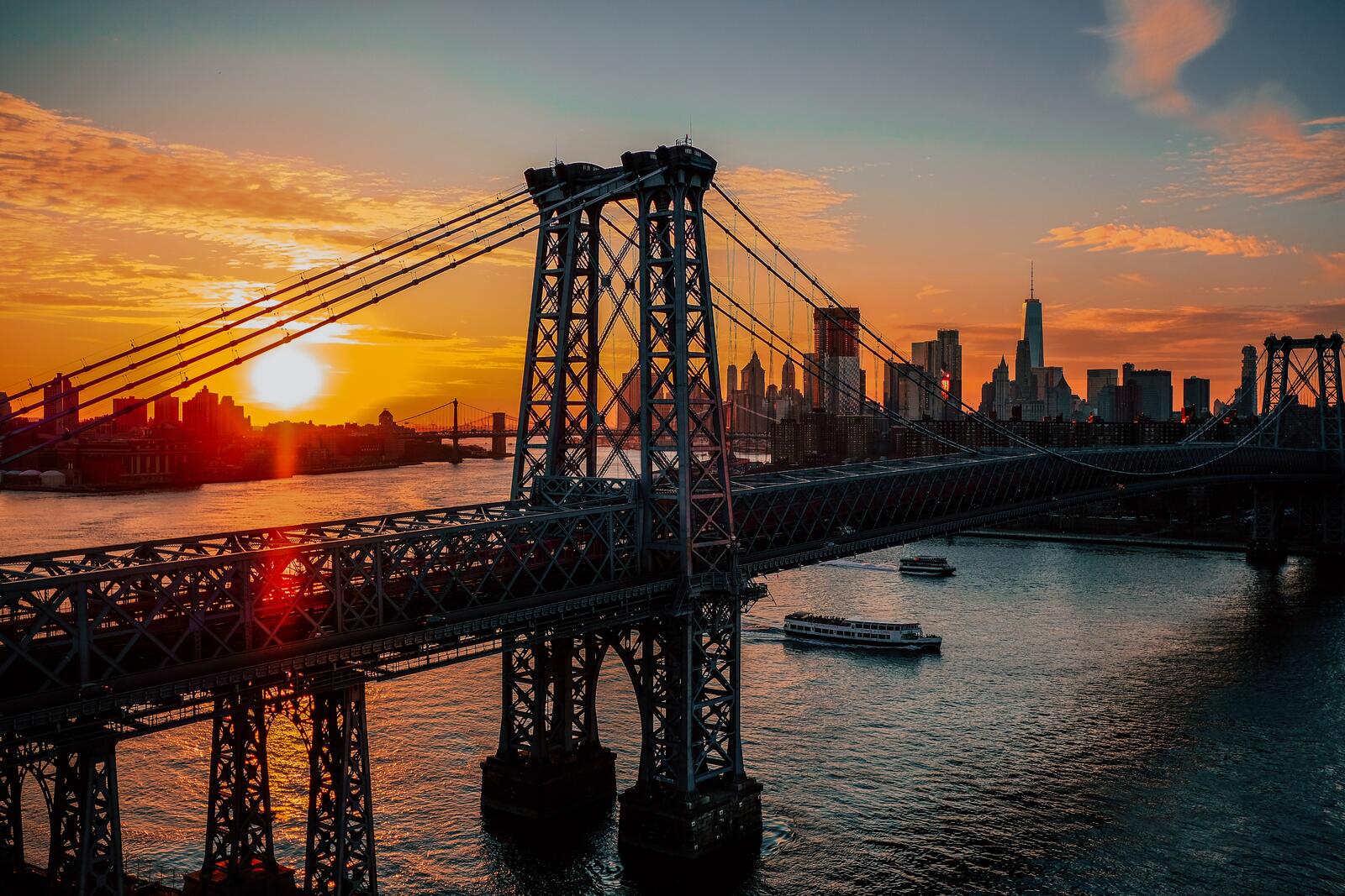 Обои Нью-Йорк США мост на рабочий стол