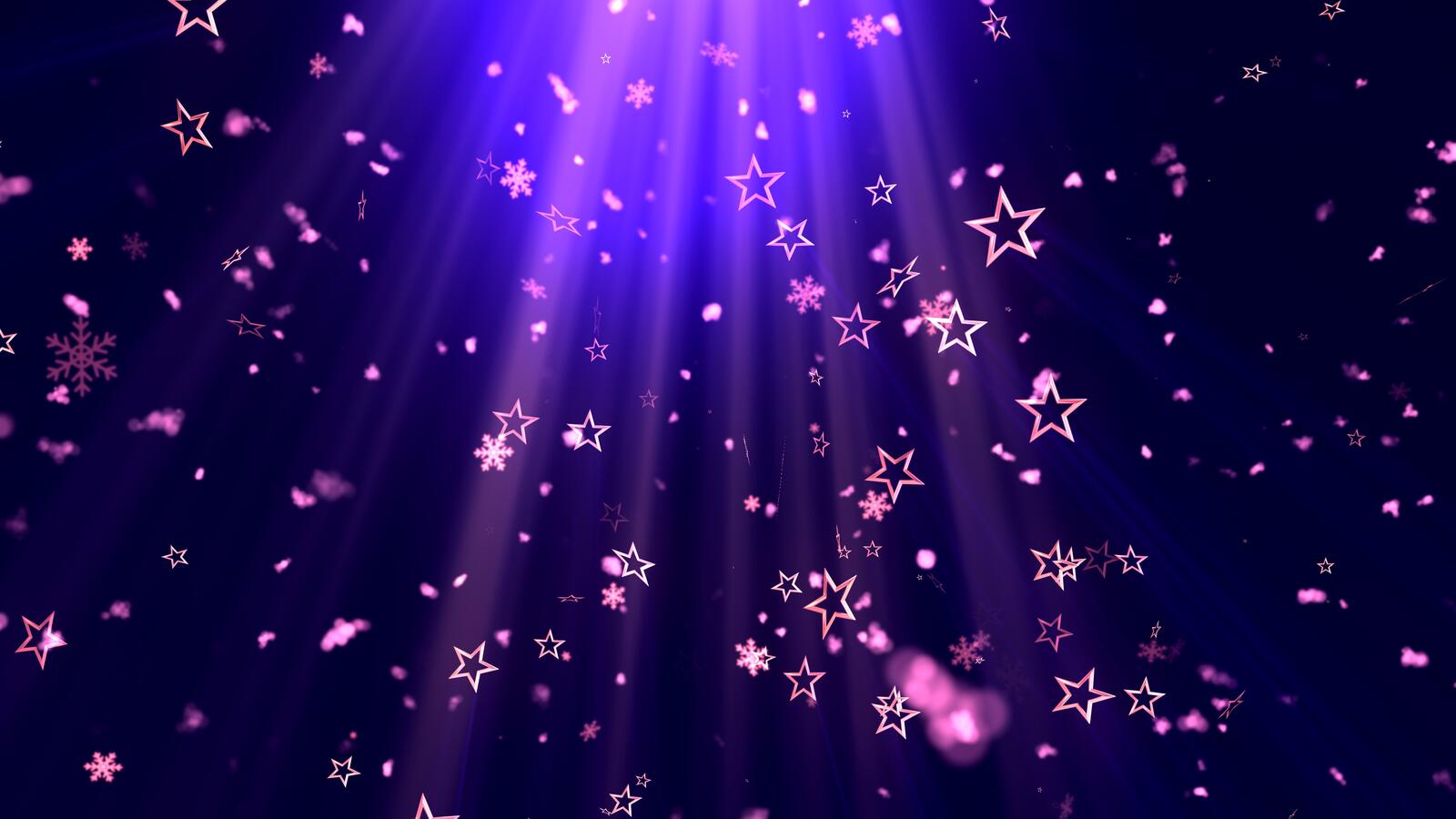 Wallpapers shooting stars snowflakes blue background on the desktop