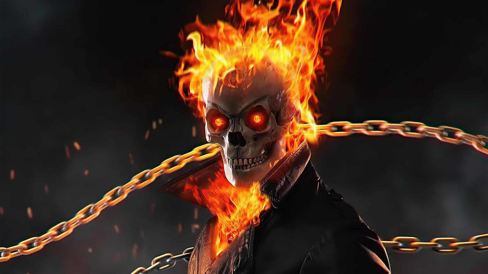Wallpapers ghost rider chain skull on the desktop