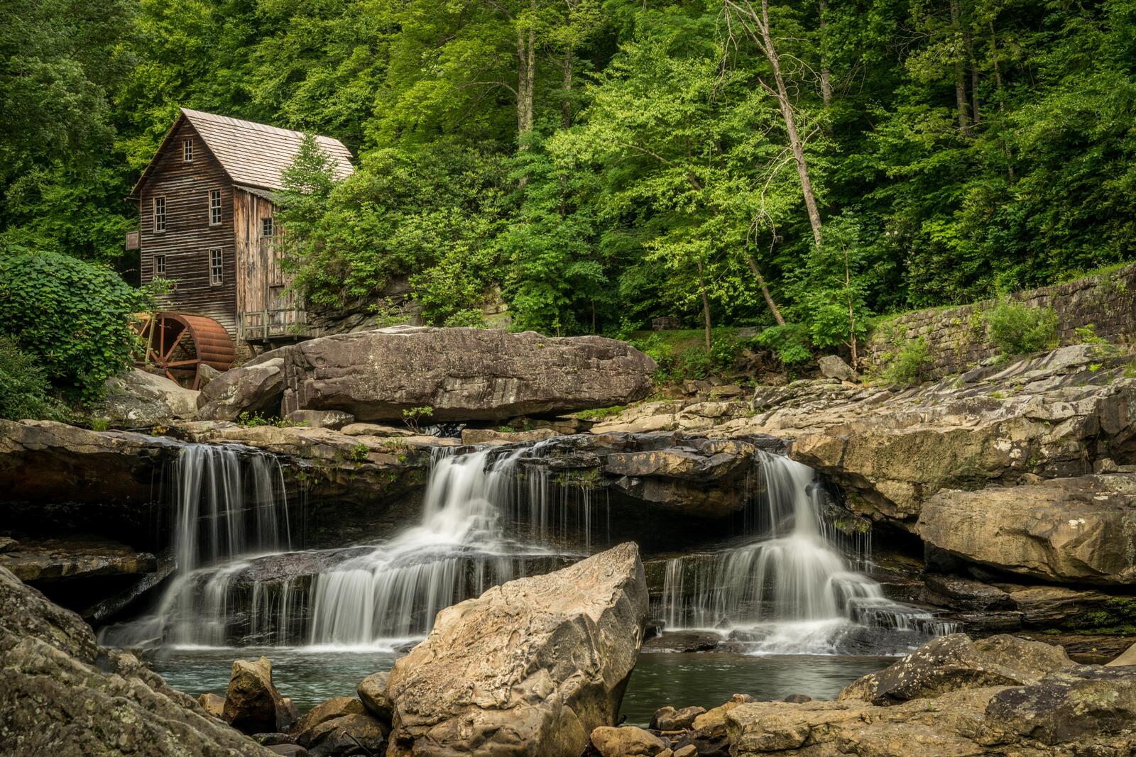 Wallpapers waterfall Babcock State Park Grist Mill at Glade Creek Falls on the desktop