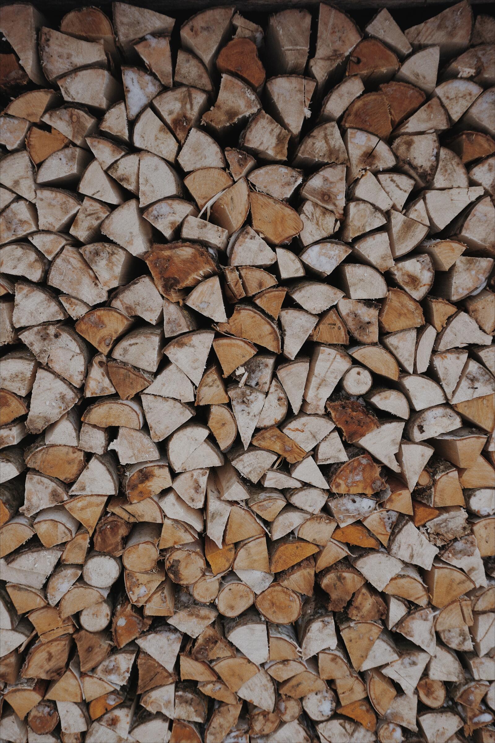 Wallpapers firewood wooden woodpile on the desktop