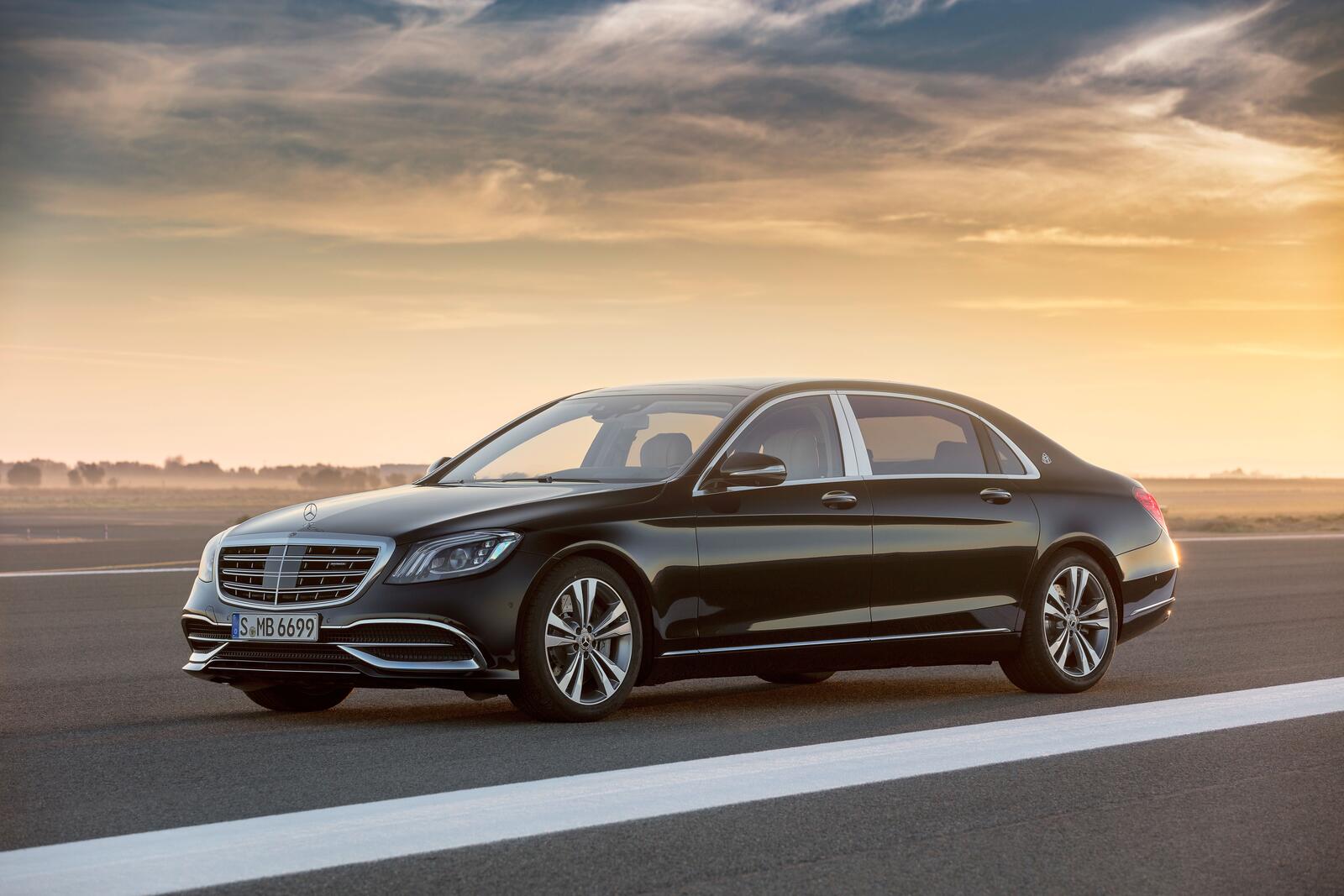 Wallpapers car Mercedes Maybach S 650 black car on the desktop