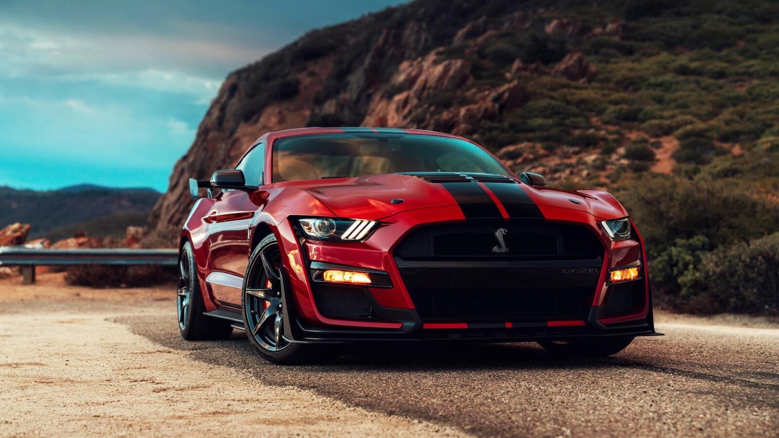 Wallpapers Ford Mustang Shelby GT500 2020 red and black muscle cars on the desktop