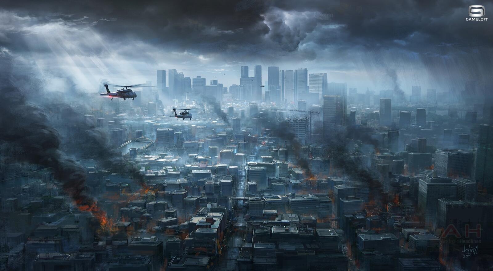 Wallpapers modern combat cityscape mobile games on the desktop