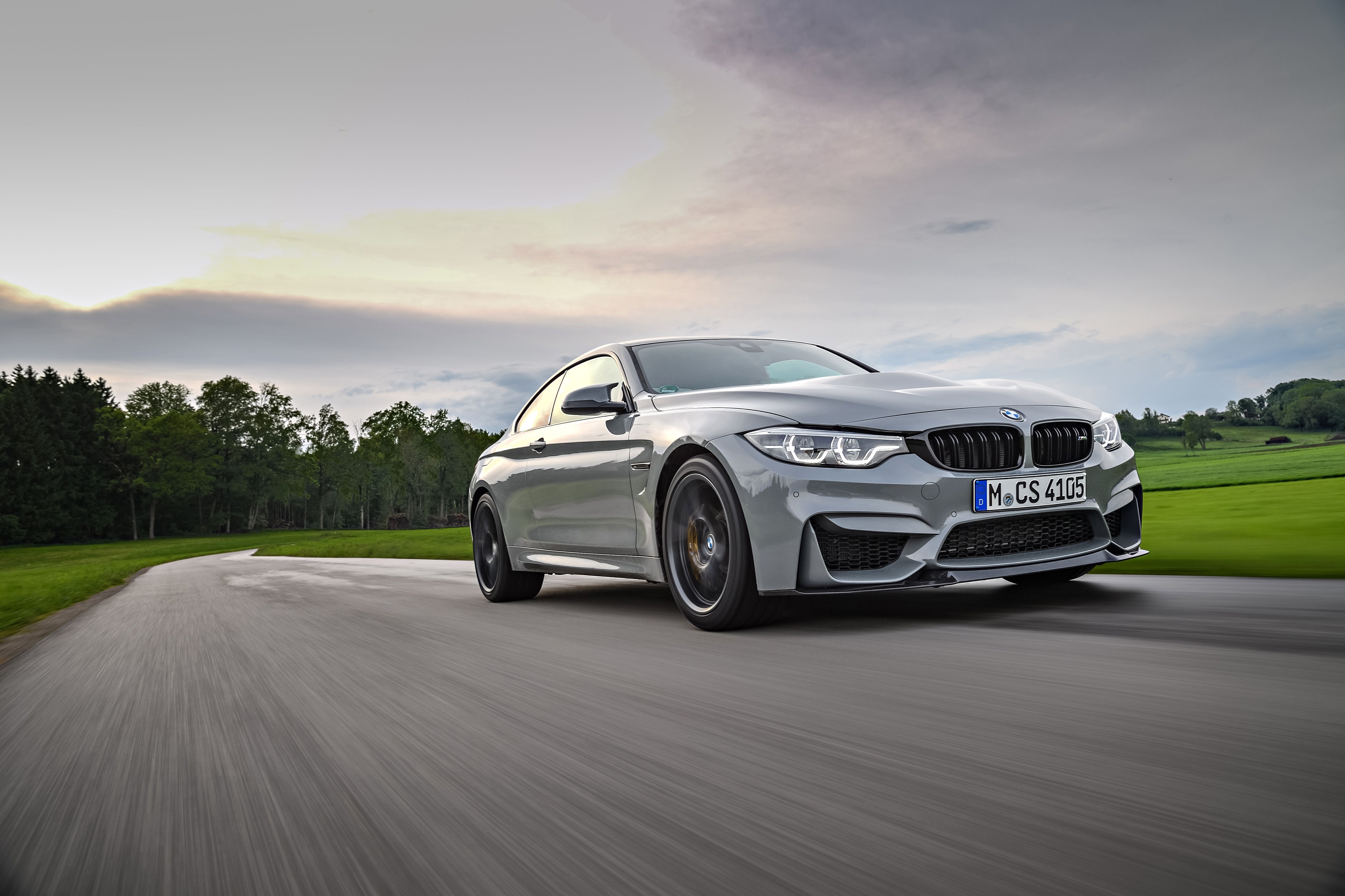 Wallpapers gray car front of BMW M4 CS on the desktop