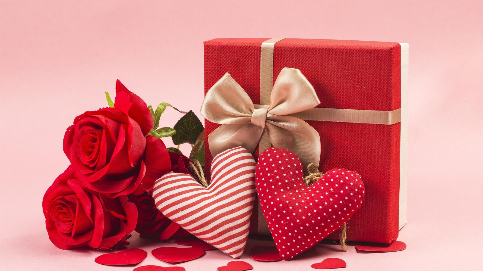 Обои романтика букет цветов сердца на рабочий стол
