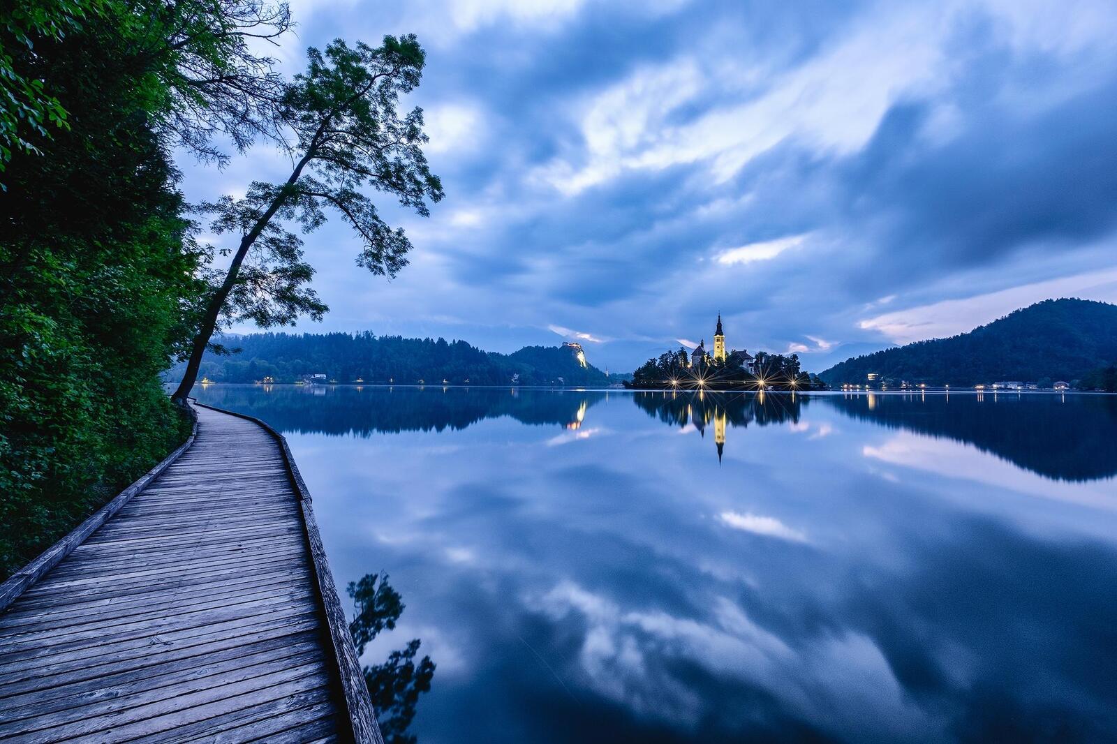 Обои Озеро Блед Словения Блед Остров Блед Озеро Блед на рабочий стол