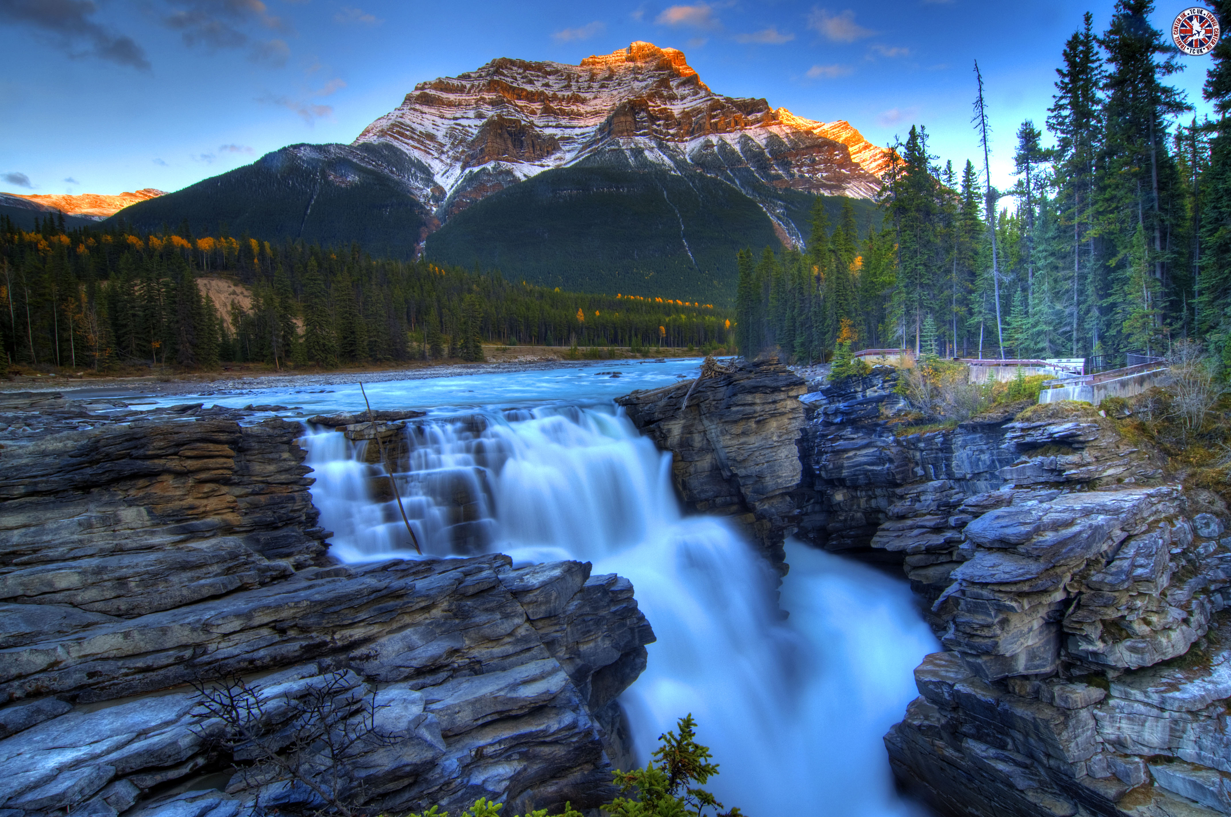 Wallpapers Waterfalls of Athabasca Jasper National Park Canada on the desktop