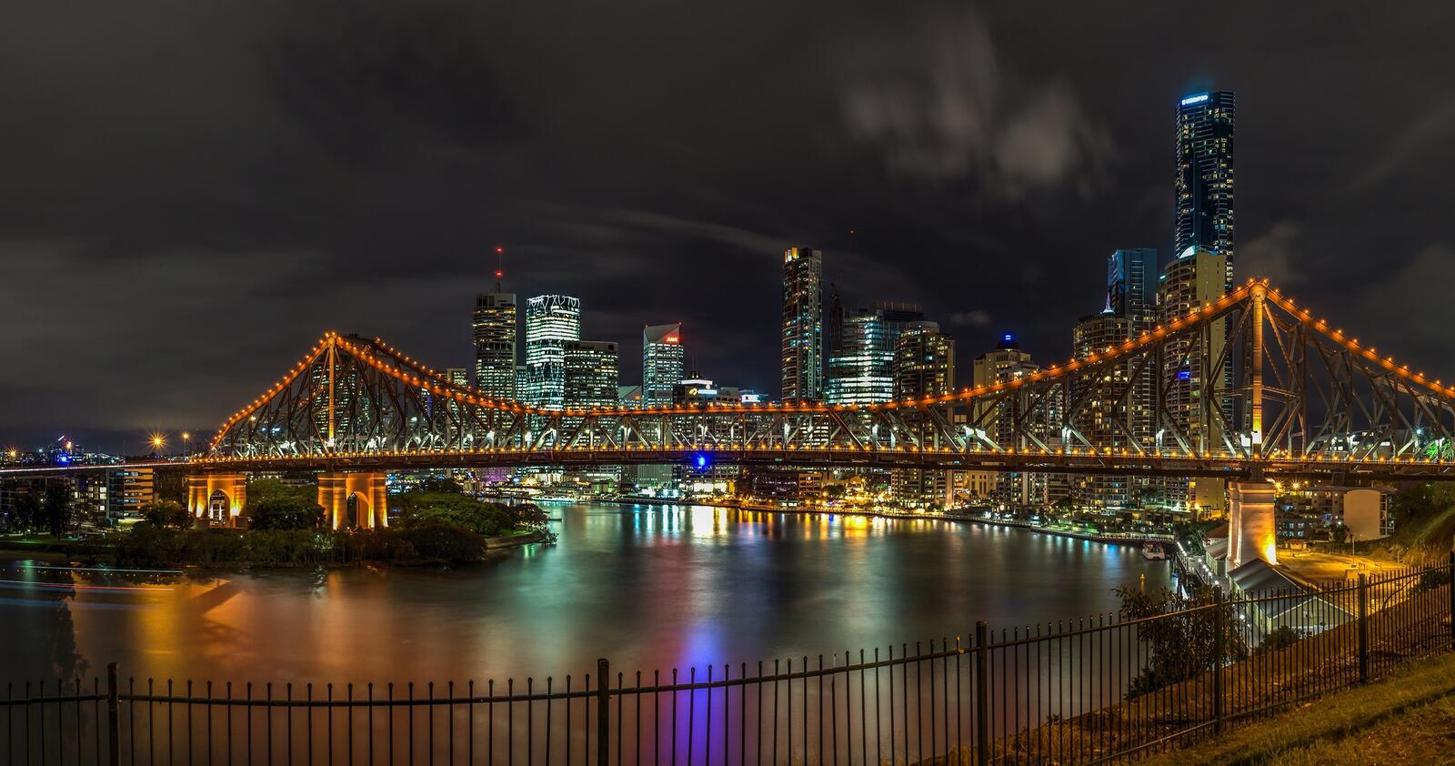Обои Австралия ночь мост на рабочий стол