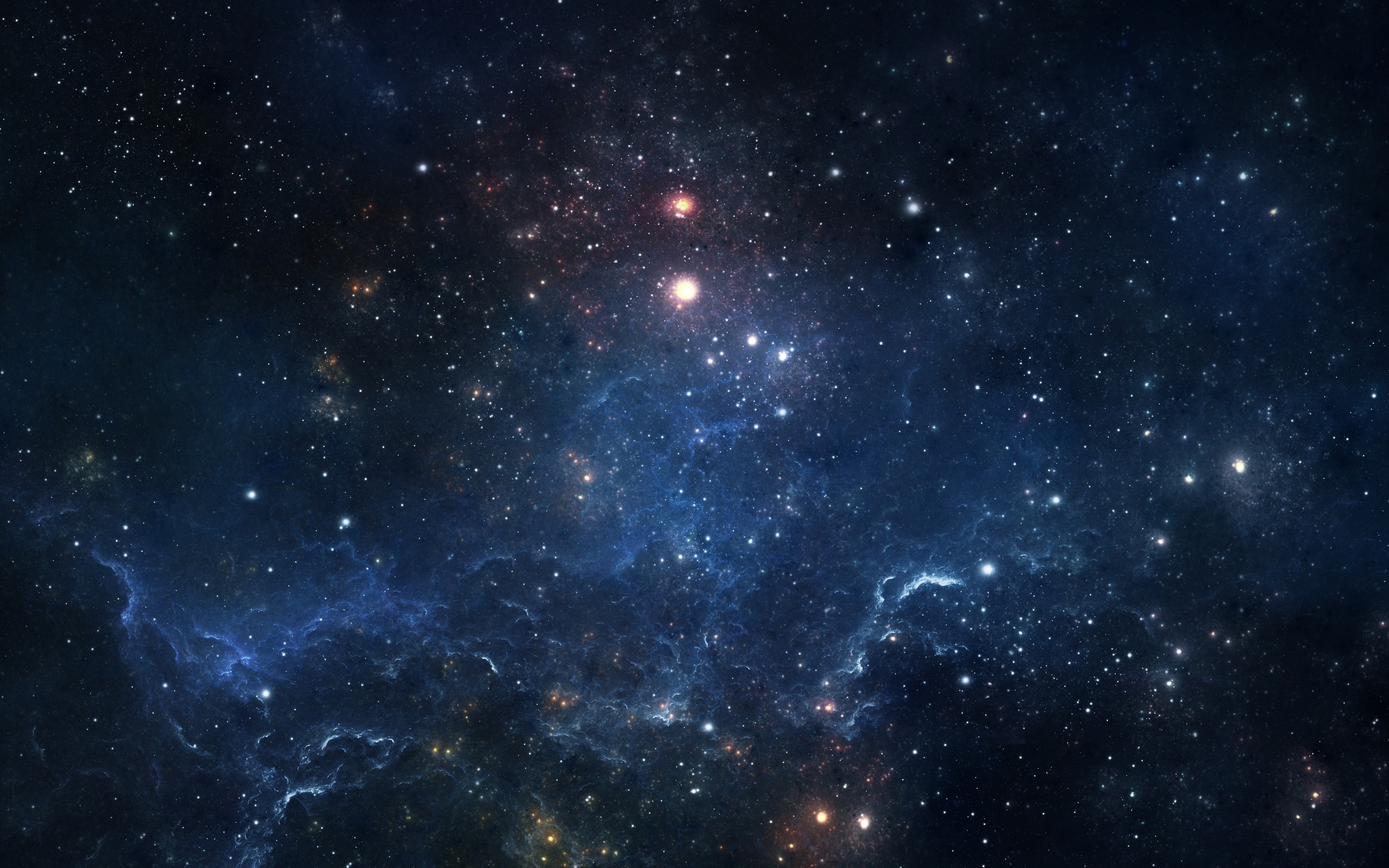 Бесплатное фото Космическая синяя туманность
