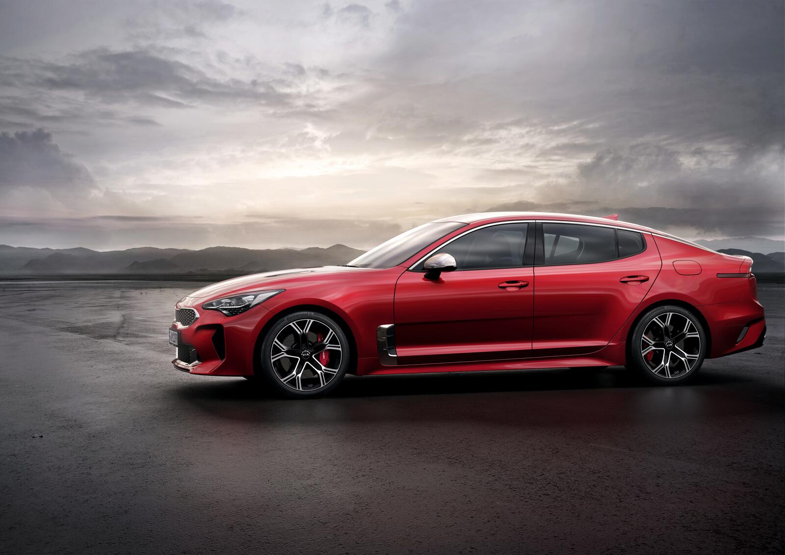 Wallpapers red car kia stinger cars 2020 year on the desktop