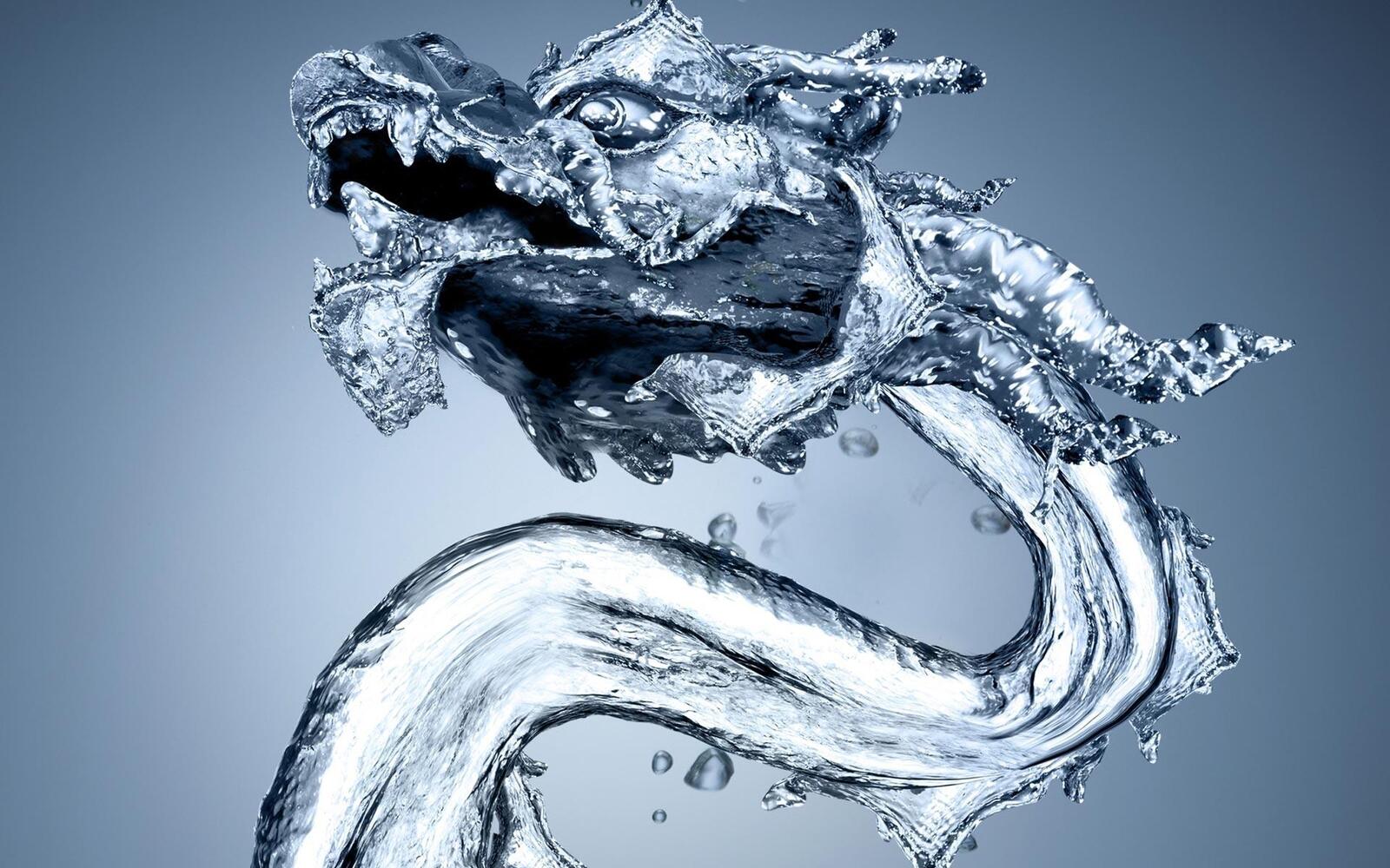 Обои обои водяной дракон фантастическое существо азиатка на рабочий стол