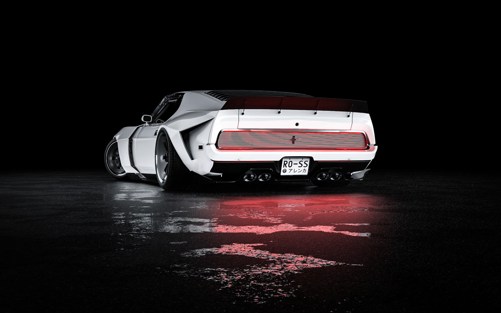 Wallpapers Ford Mustang view from behind rendering on the desktop