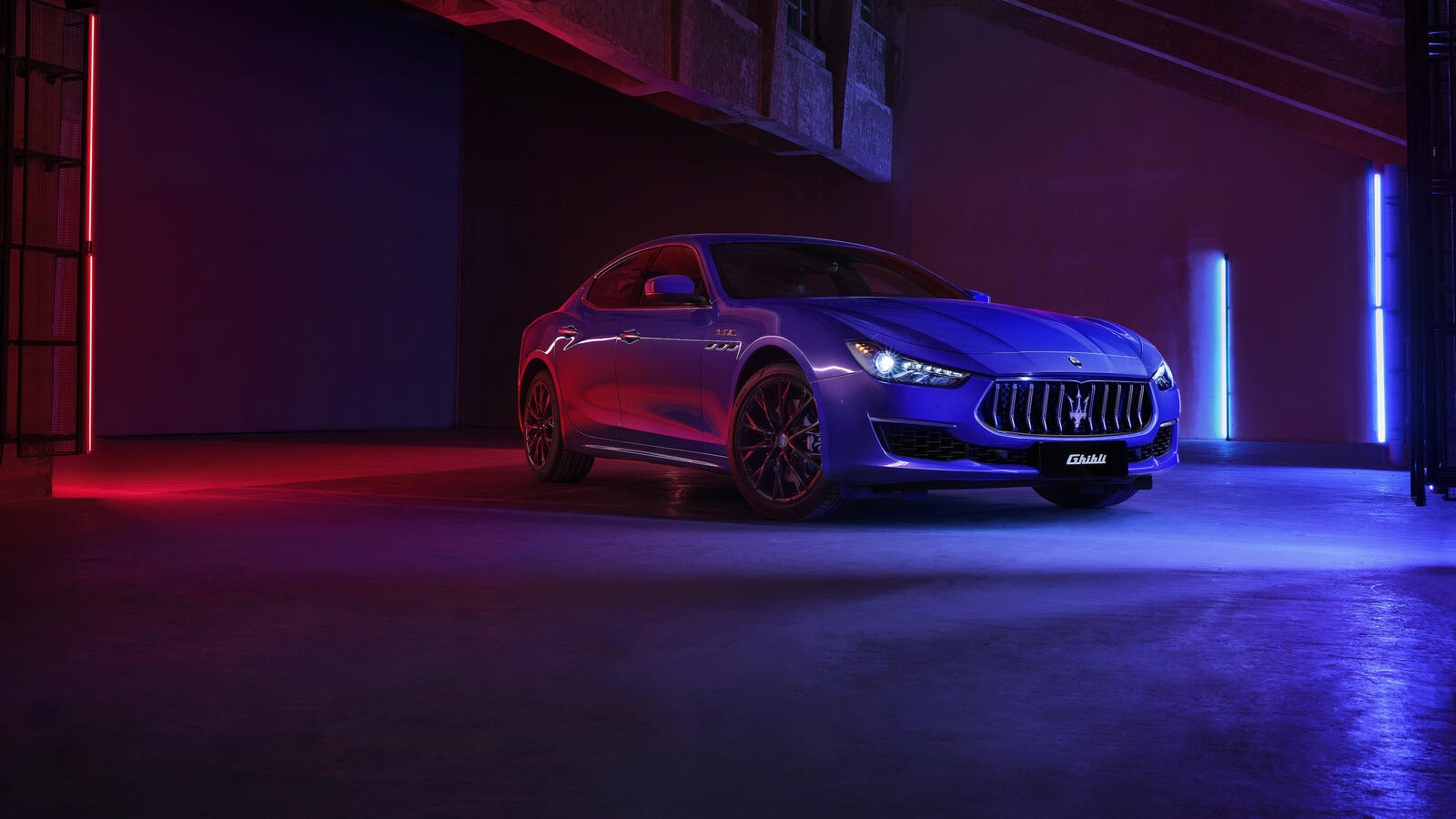 Wallpapers cars Maserati neon lights on the desktop