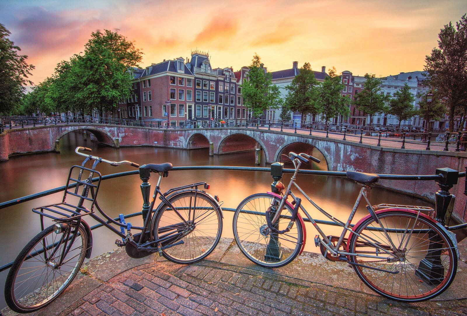 Обои город велосипед Голландия на рабочий стол
