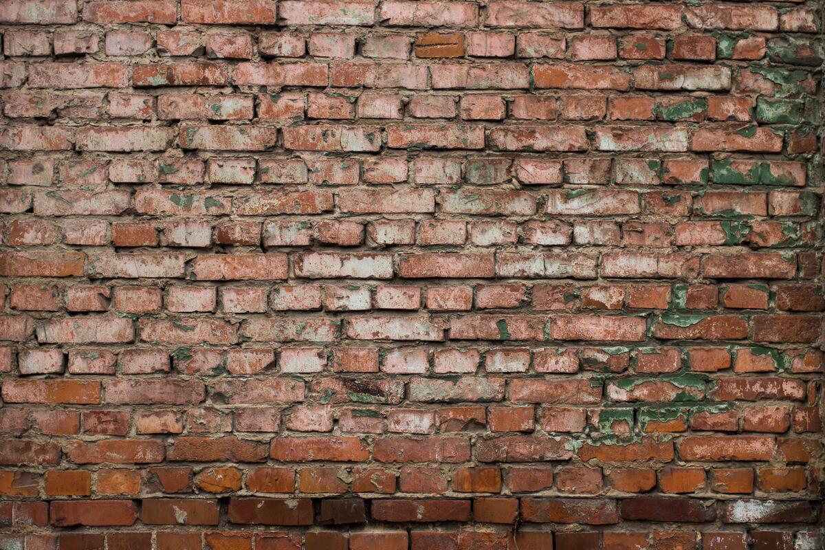 A wall of old bricks