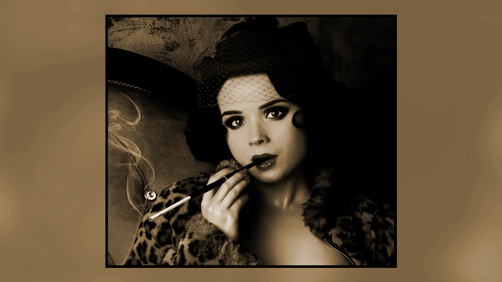 抽烟的女孩和复古的照片