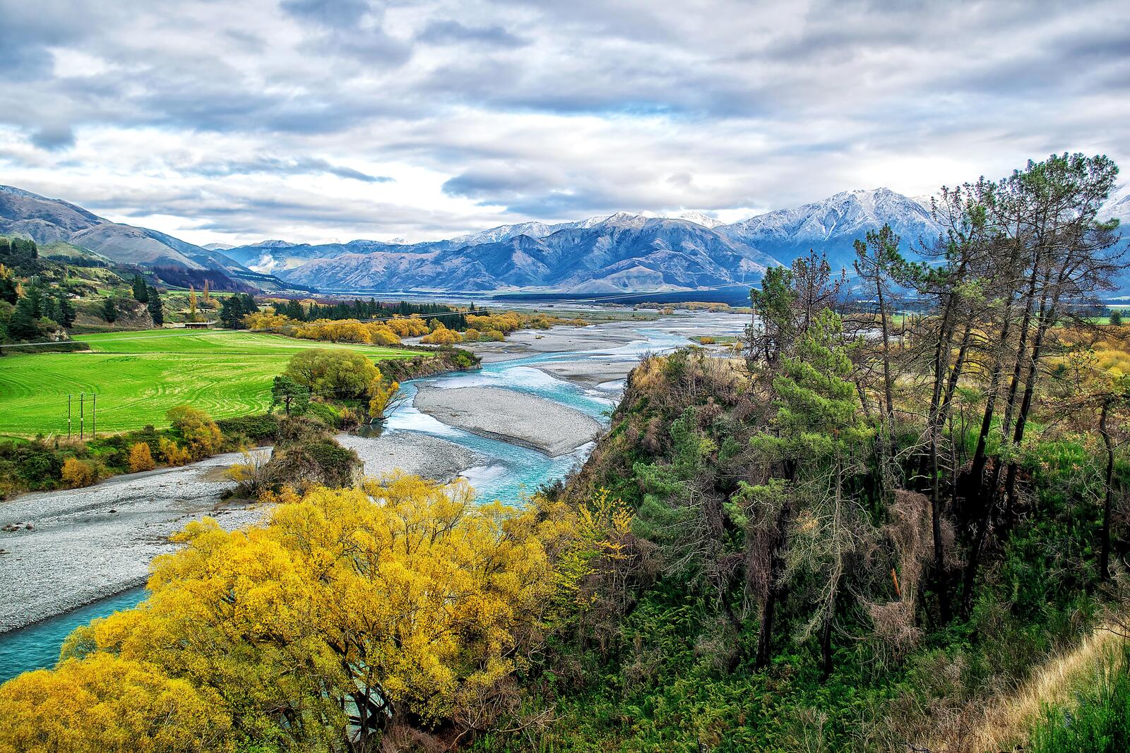 Обои Новая Зеландия осень река на рабочий стол