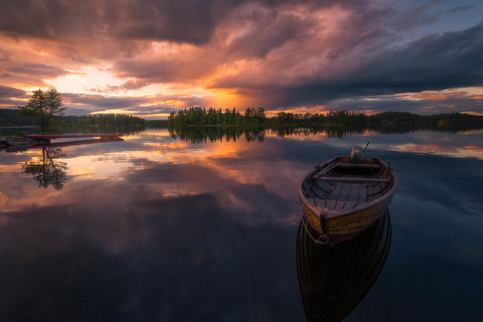 Wallpaper Local lake in Ringerike Norway sunset - free pictures on Fonwall